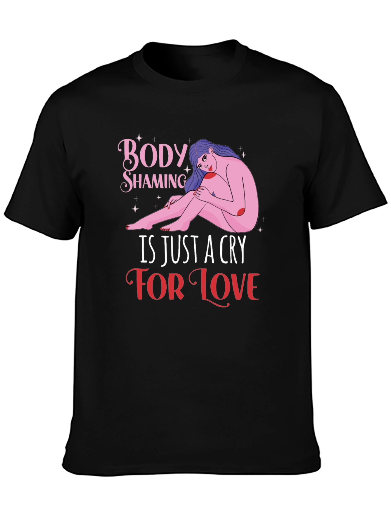 Black Body Shaming Awareness Graphic T-Shirt view 3