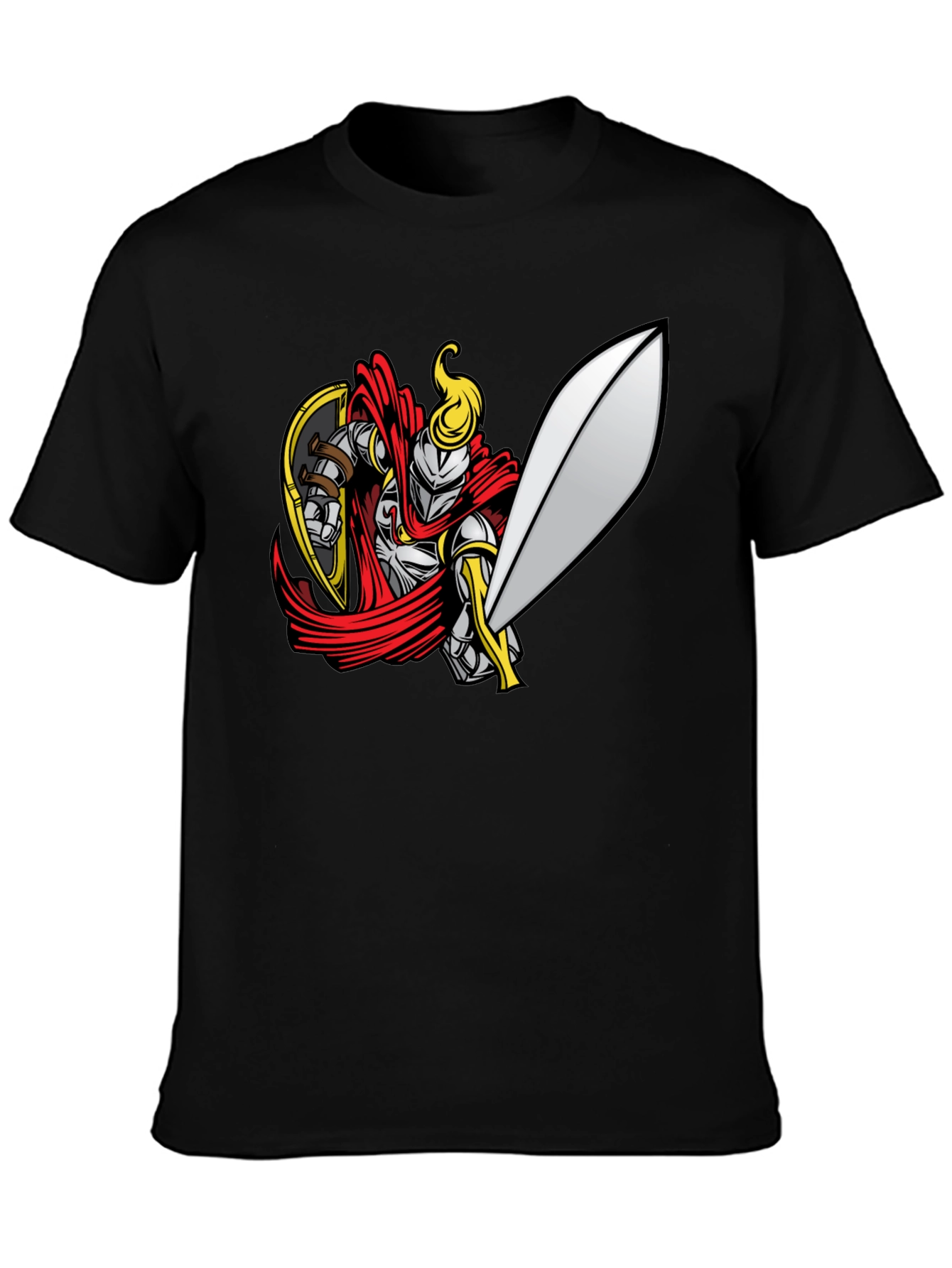 Black Knight Graphic Tee - Black Cotton T-Shirt view 3