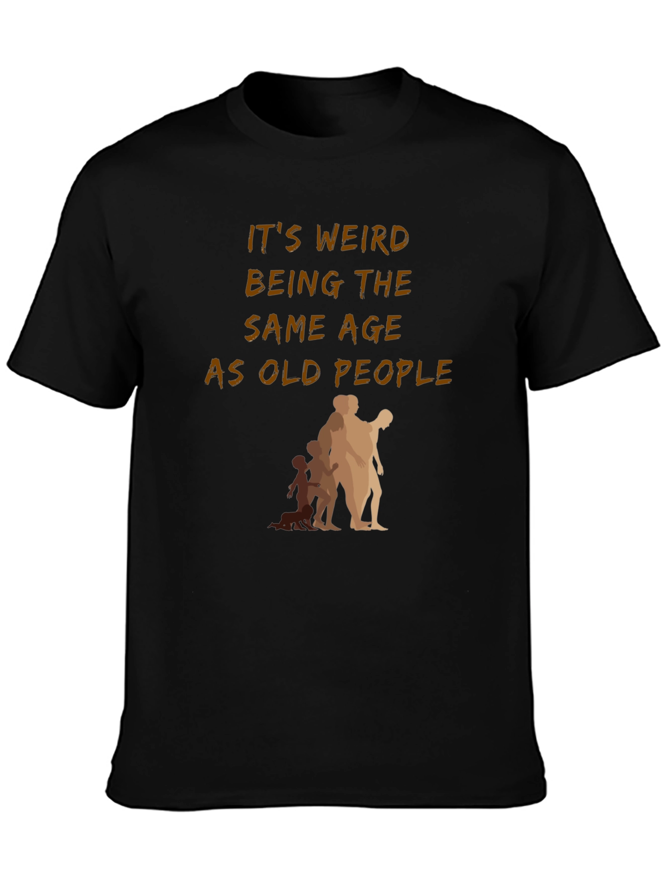 Black Funny "Old People" Graphic T-Shirt view 3