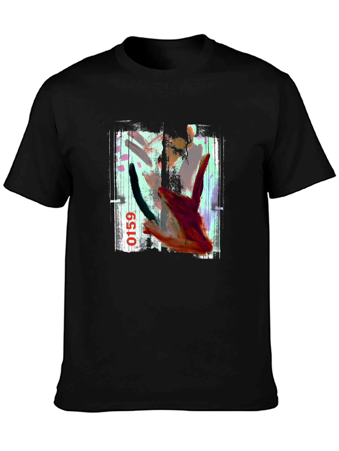 Black Abstract Art Black T-Shirt view 3