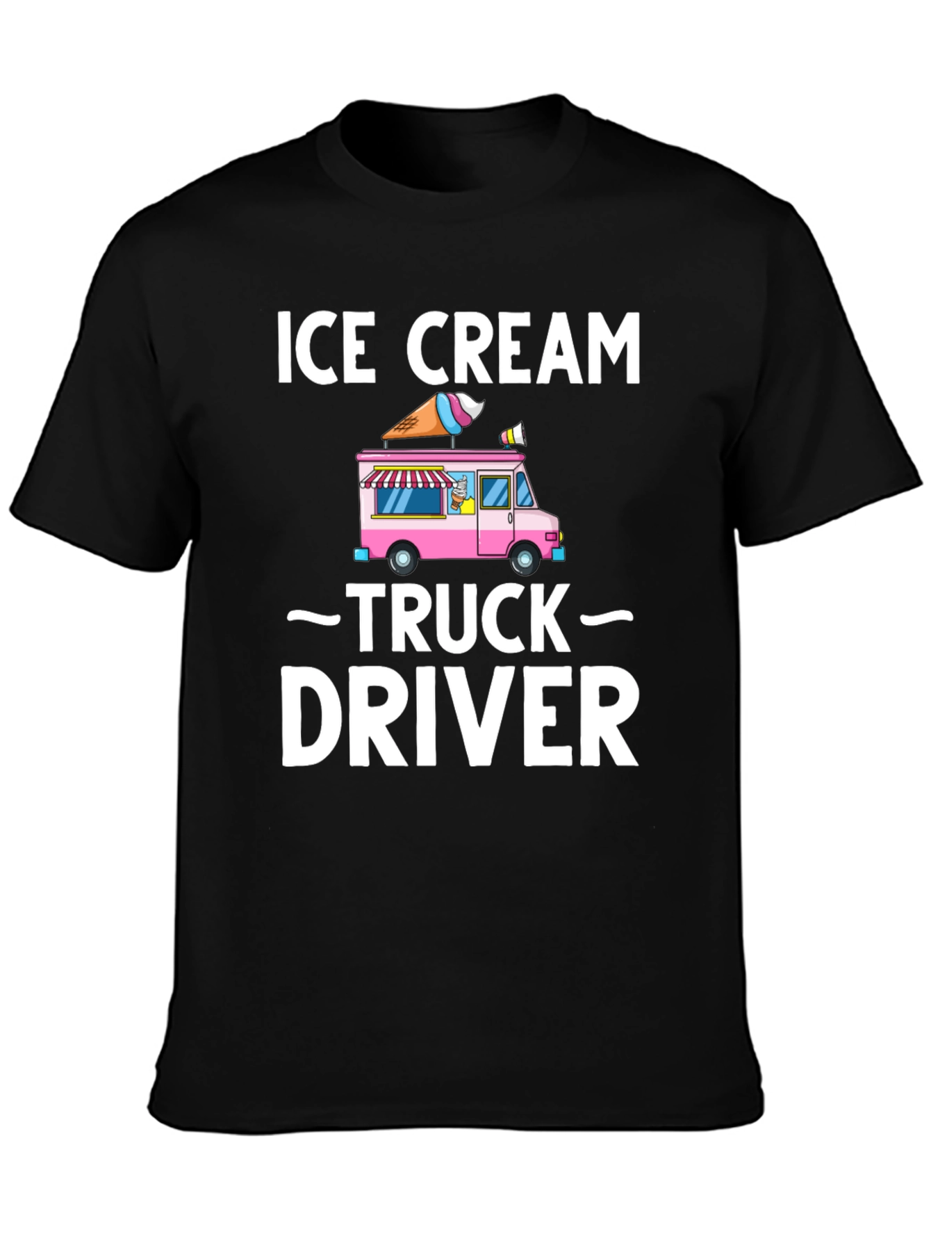 Black Ice Cream Truck Driver T-Shirt - Novelty Graphic Tee view 3