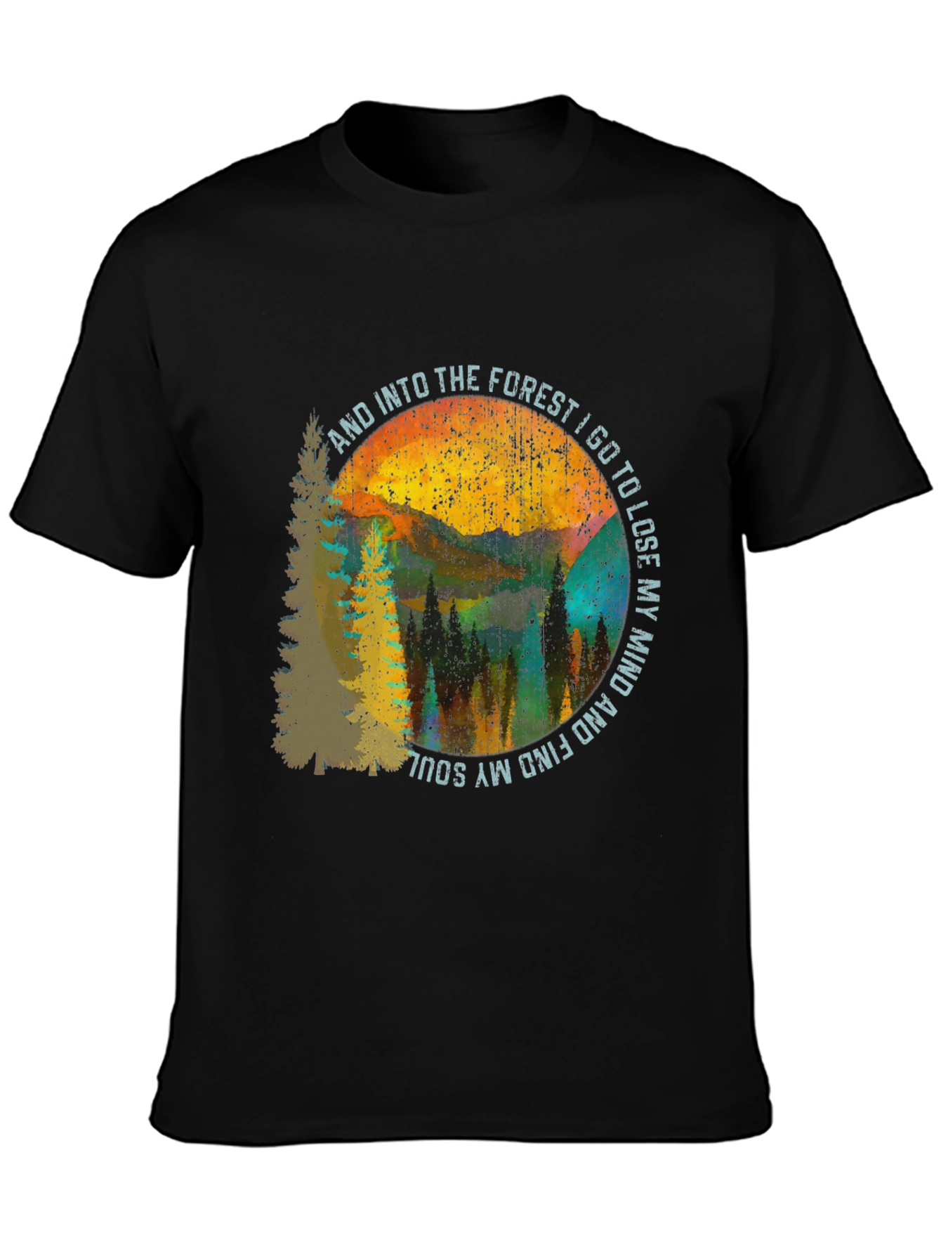 Black Into the Forest Graphic Tee - Unisex view 3