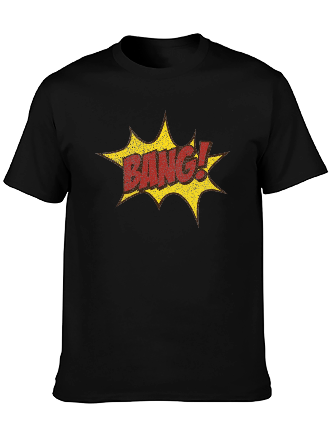 Black Bang! Graphic Print Black T-Shirt view 3