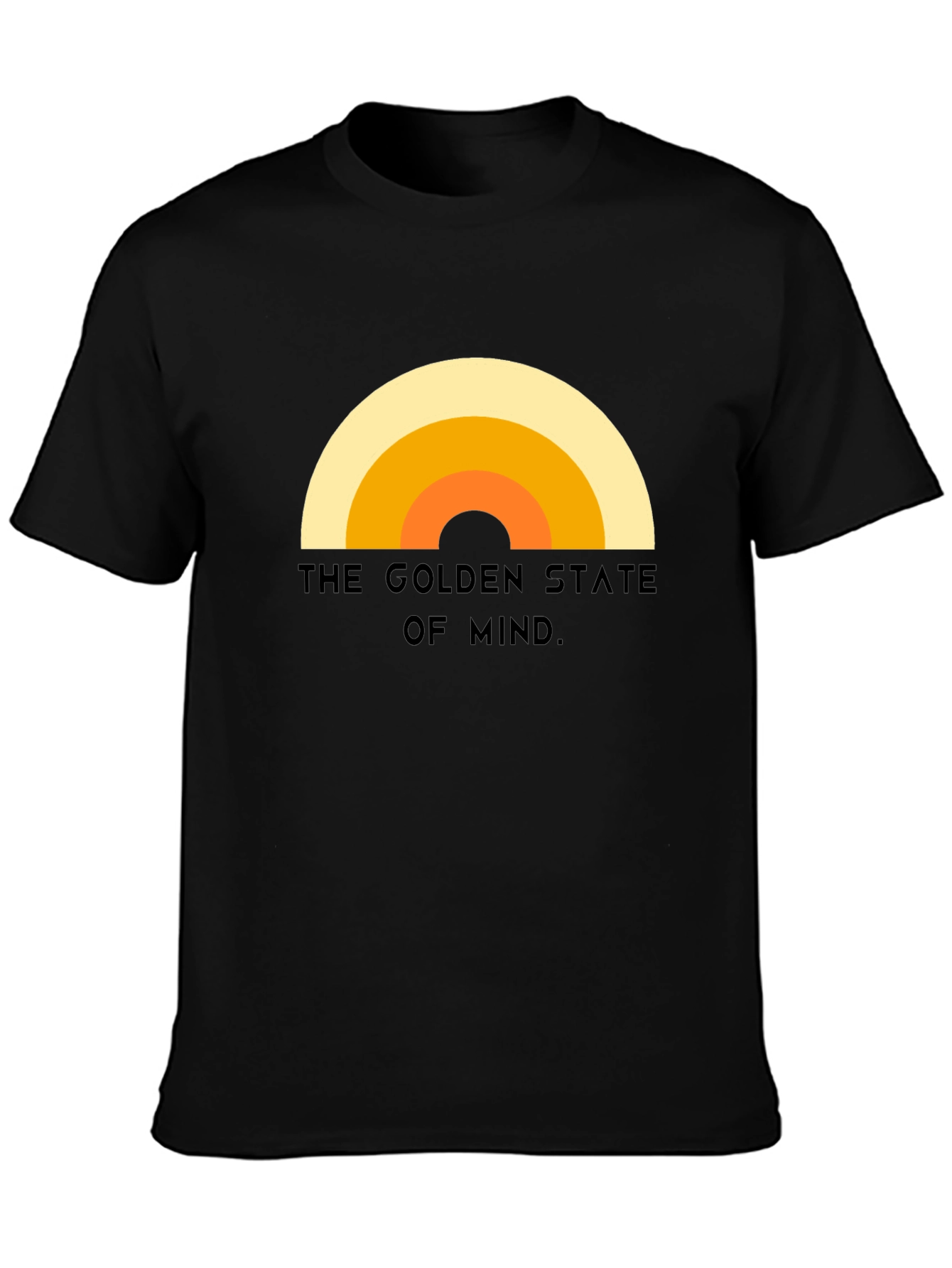 Black Golden State of Mind Retro T-Shirt view 3