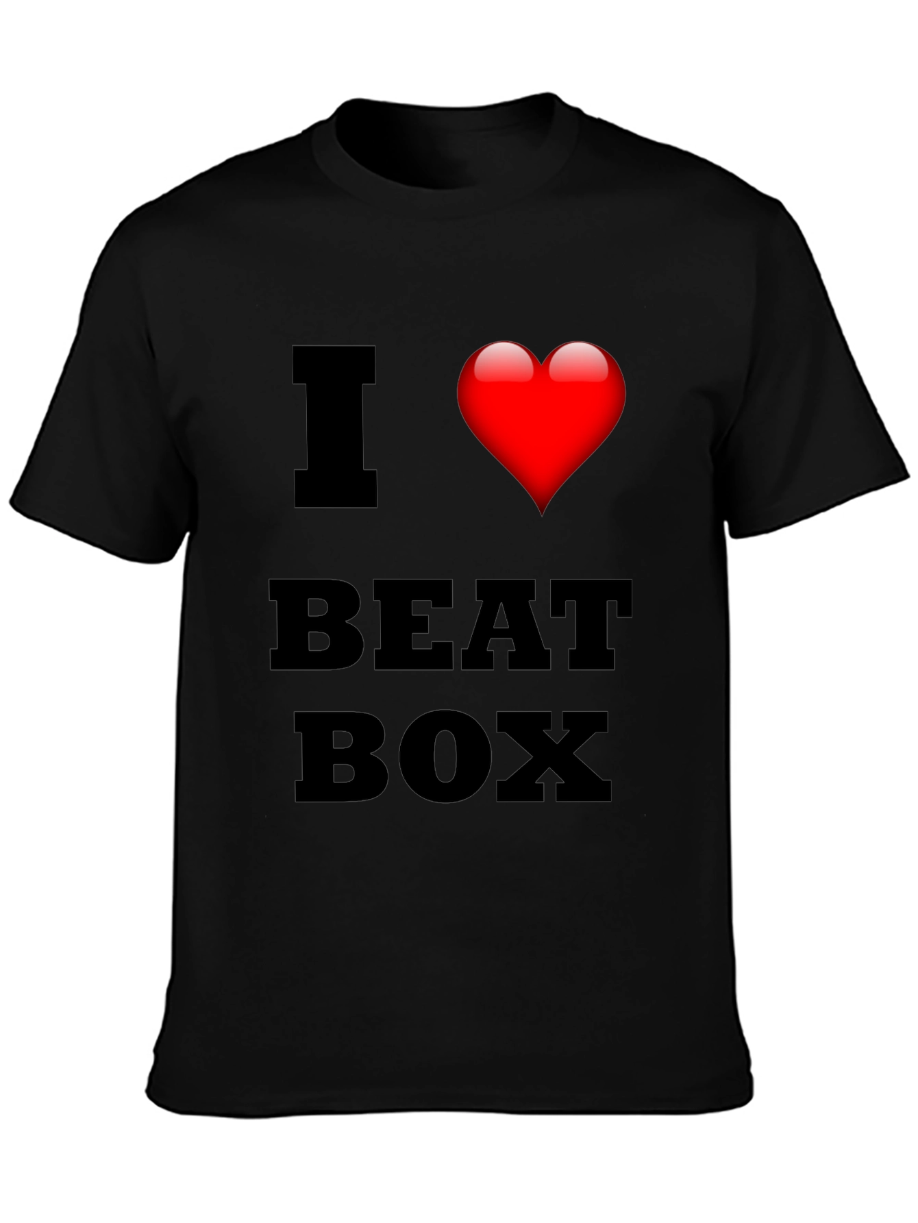 Black I Heart Beat Box Graphic Tee - Stylish Music Lover T-Shirt view 3
