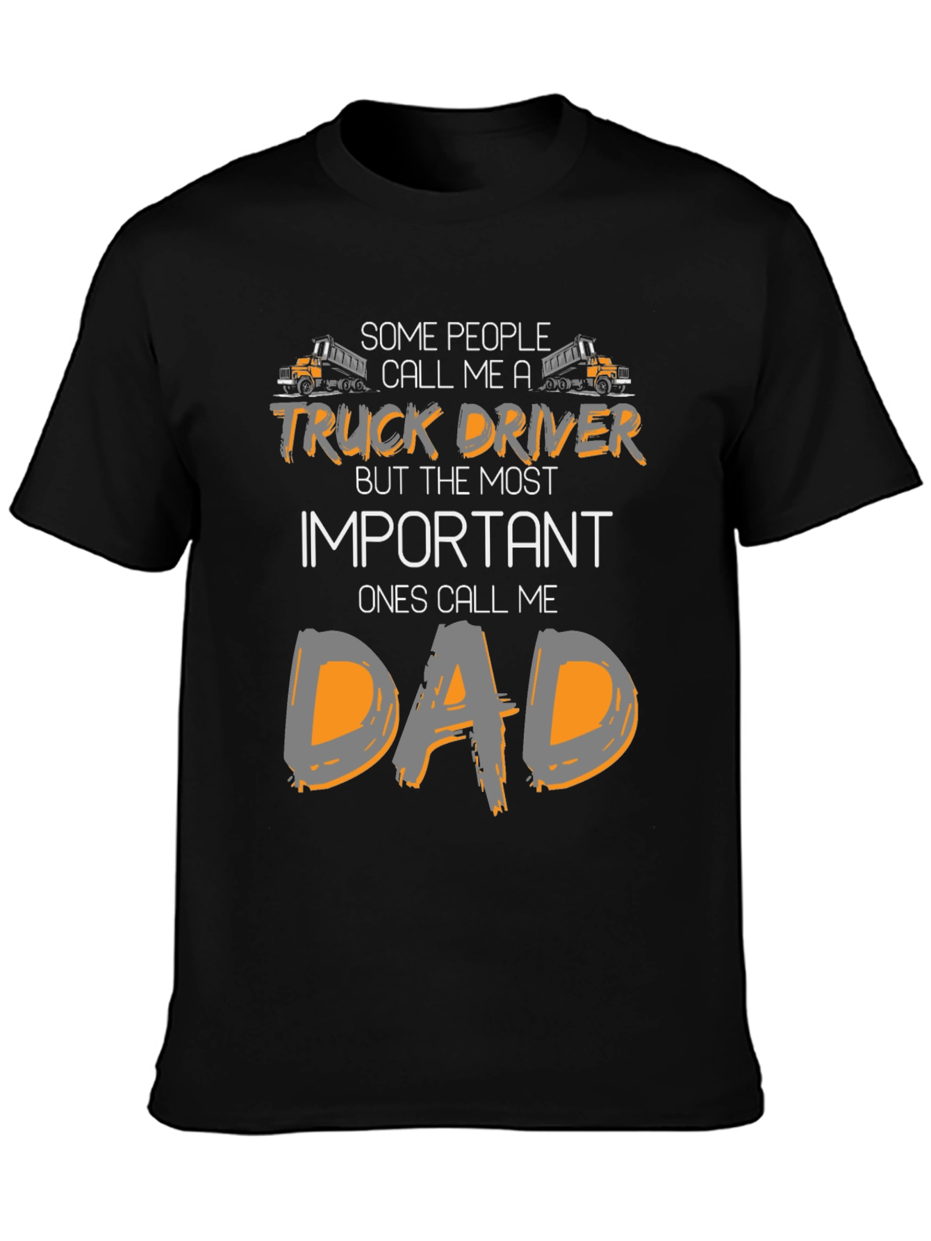 Black Truck Driver Dad T-Shirt - Funny Father's Day Gift view 3