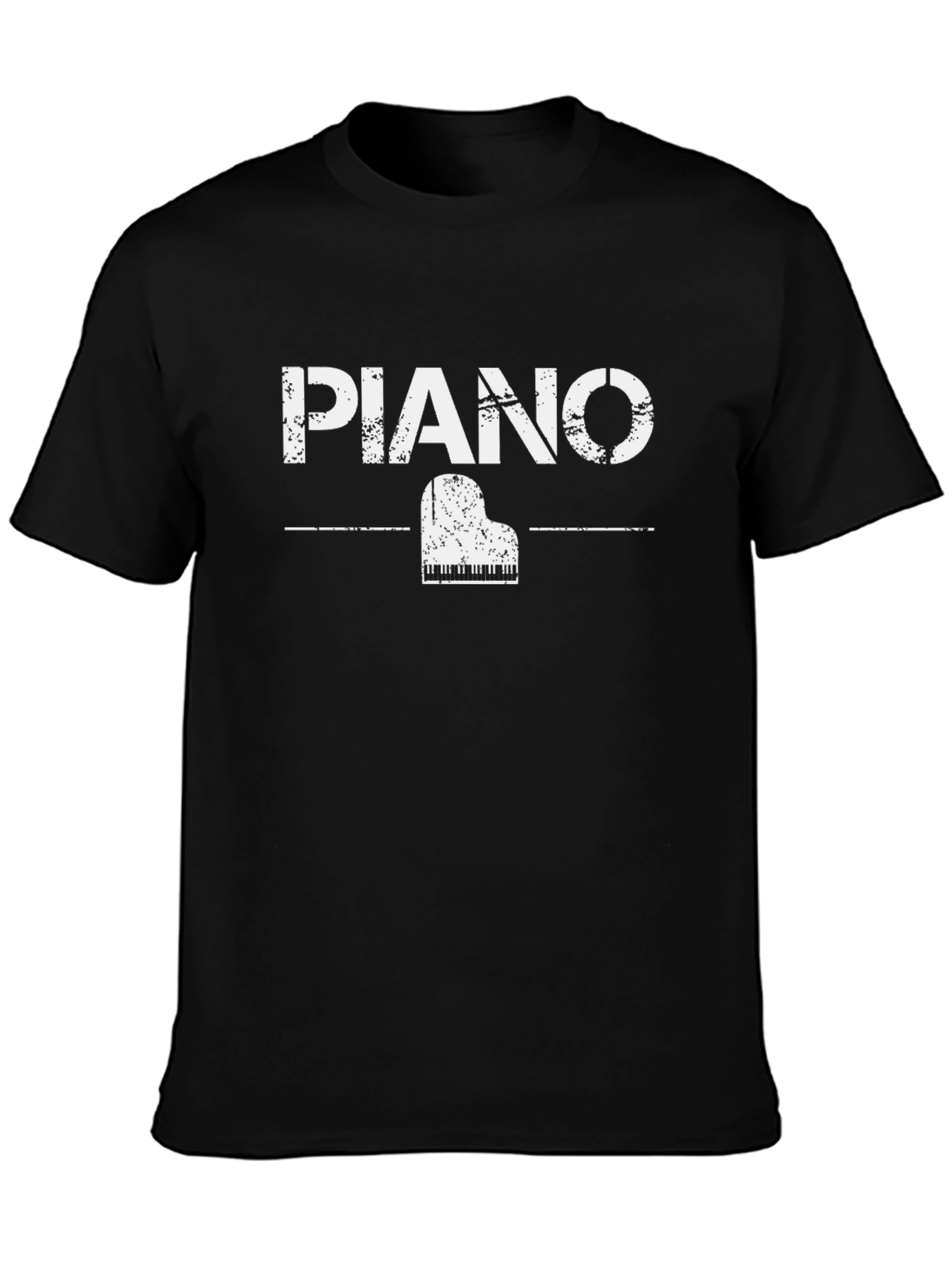 Black Piano Graphic Tee - Music Lover's T-Shirt view 3