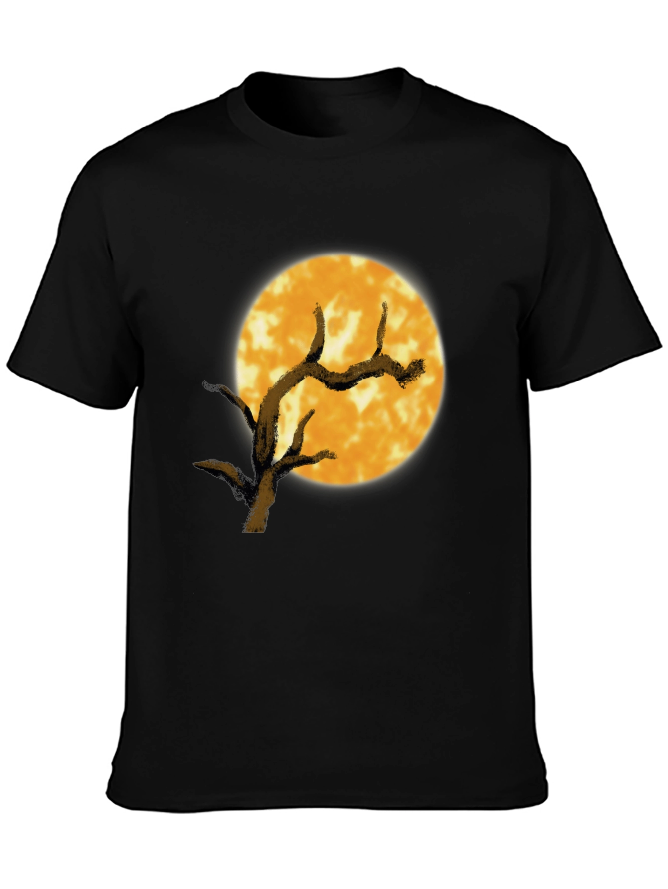 Black Full Moon Tree Graphic Tee - Black view 3