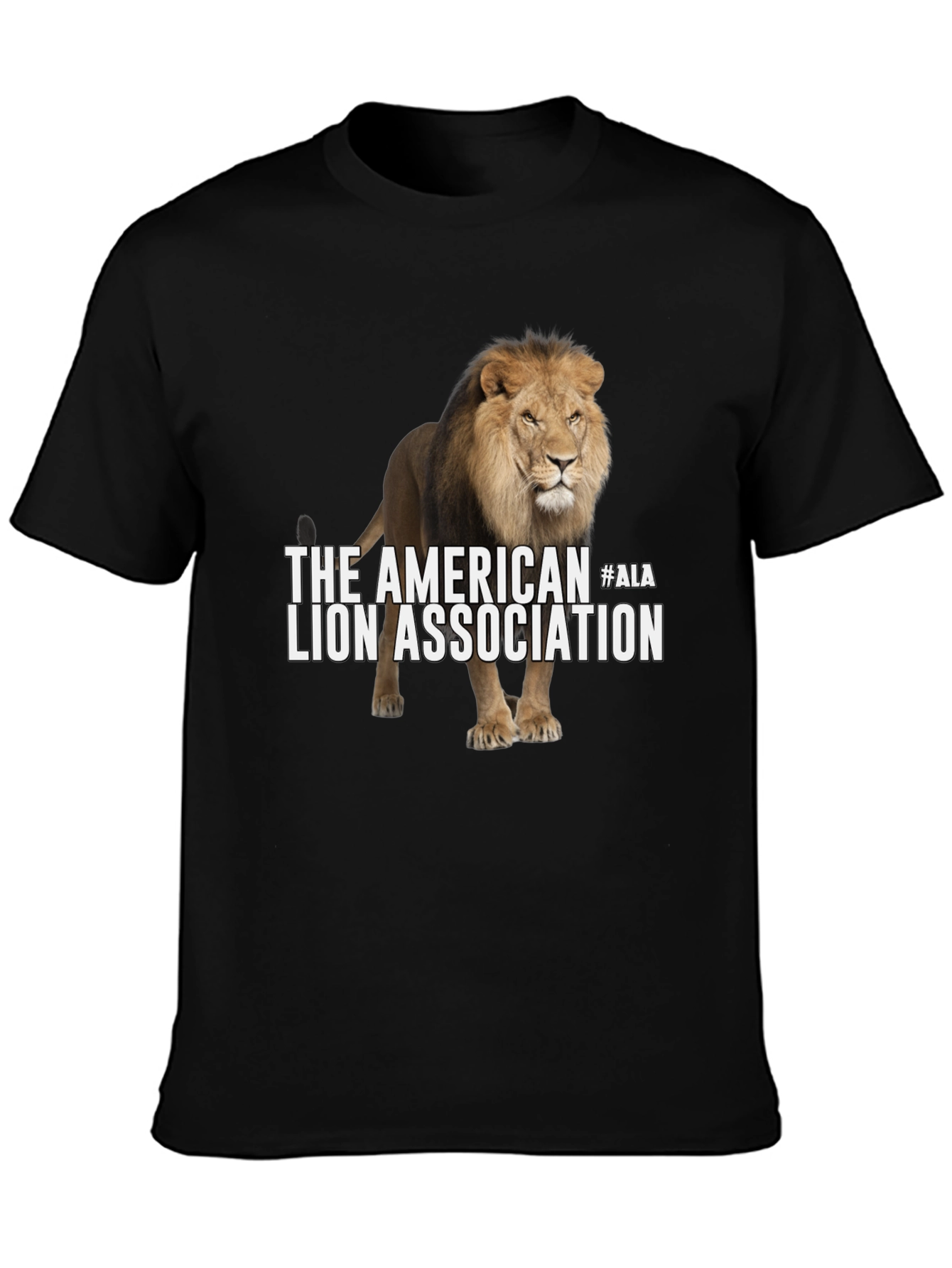 Black American Lion Association Graphic T-Shirt view 3