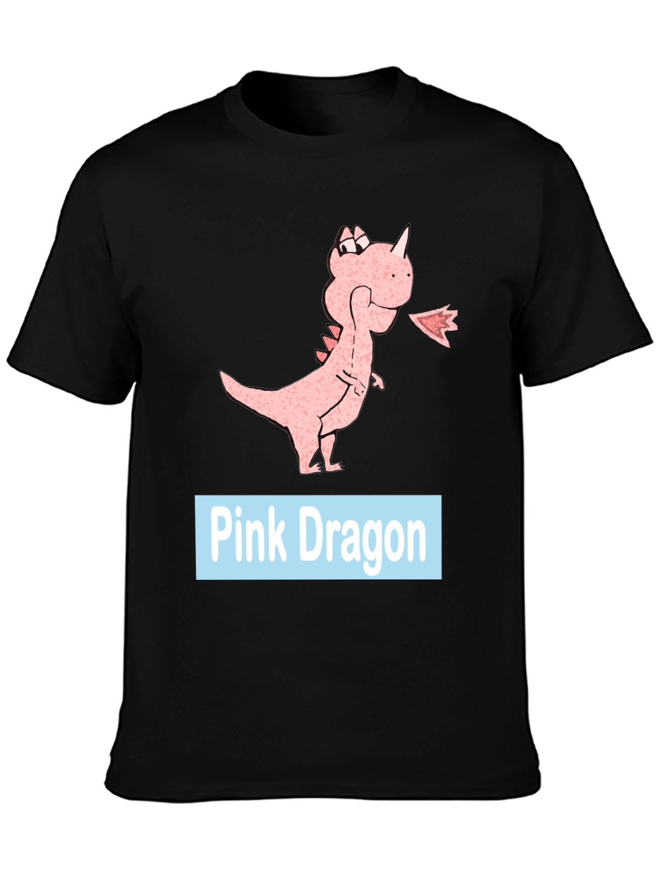 Black Pink Dragon Graphic Tee - Casual Black T-Shirt view 3