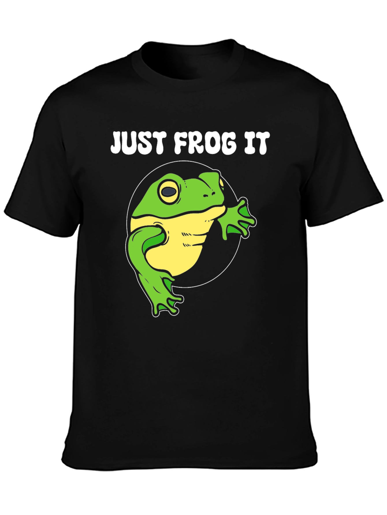 Black Just Frog It T-Shirt - Funny Animal Tee view 3
