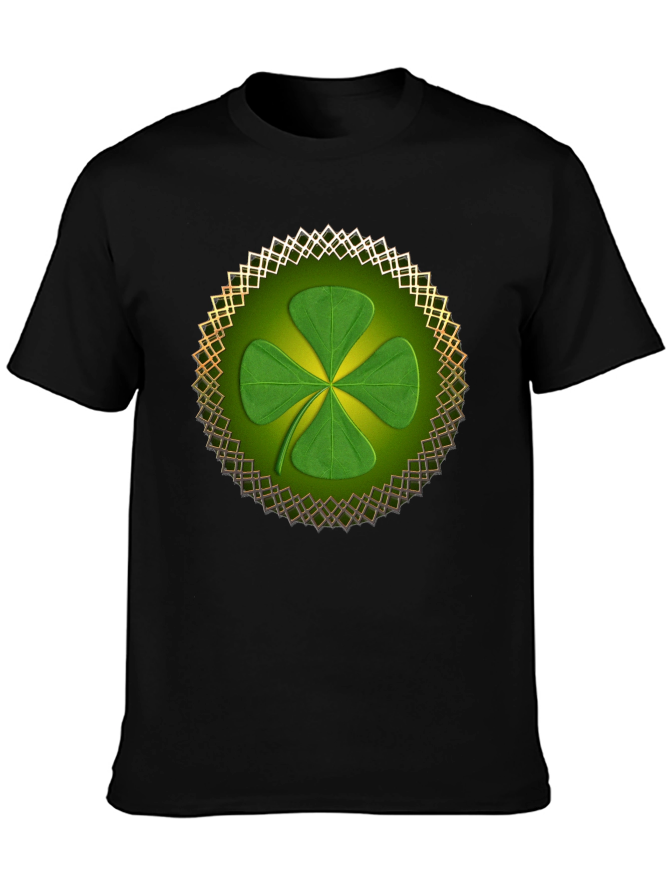Black Shamrock Clover T-Shirt - St. Patrick's Day view 3