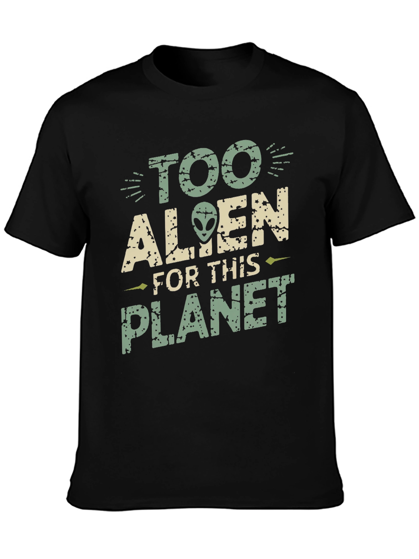 Black Too Alien for This Planet Graphic Tee view 3