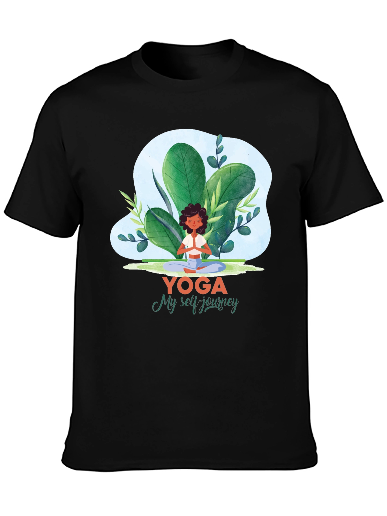 Black Yoga Journey Graphic Tee - Meditate in Style! view 3