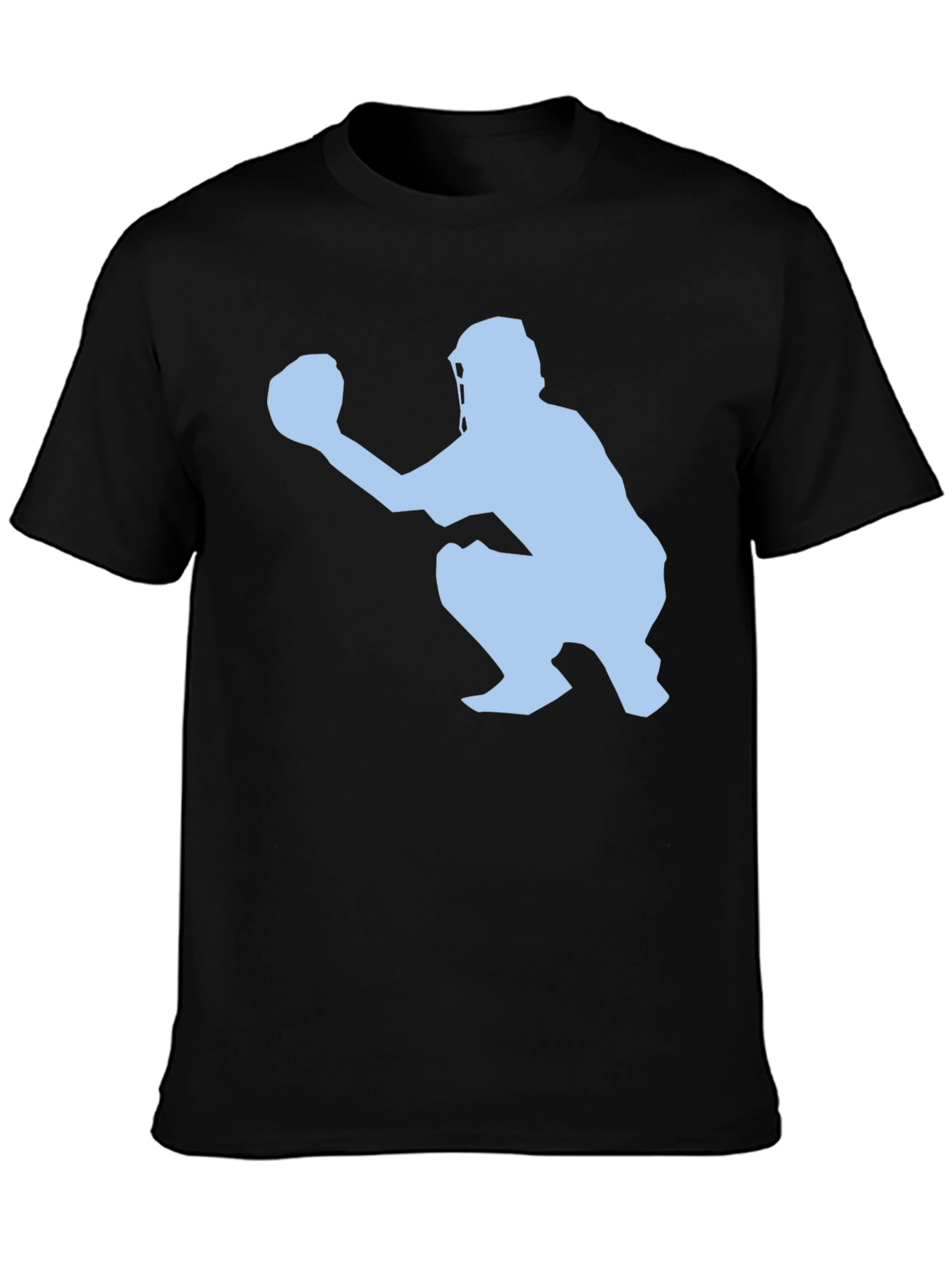 Black Baseball Catcher Graphic Tee - Black view 3