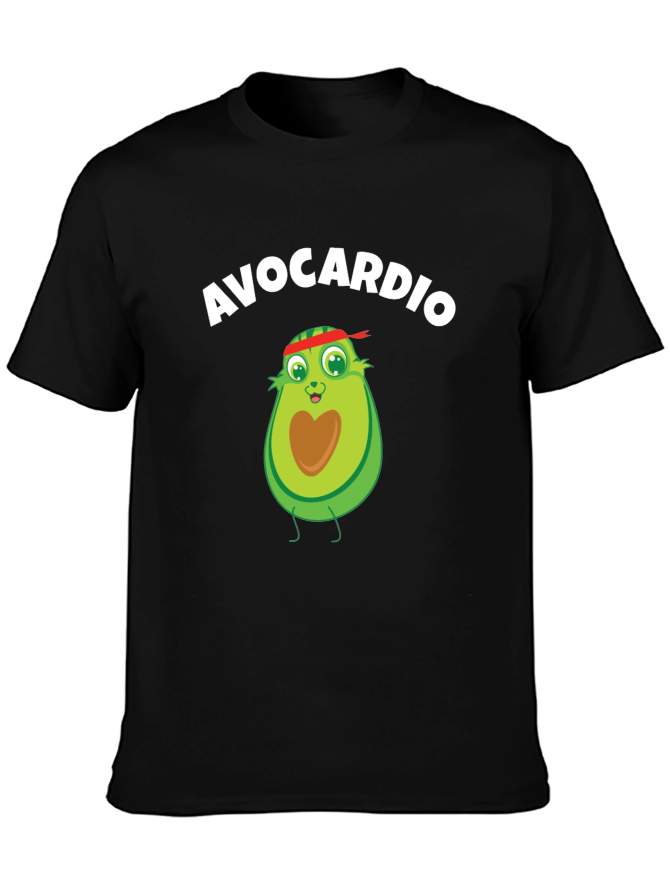 Black Avocardio Workout T-Shirt - Funny Avocado Gym Tee view 3