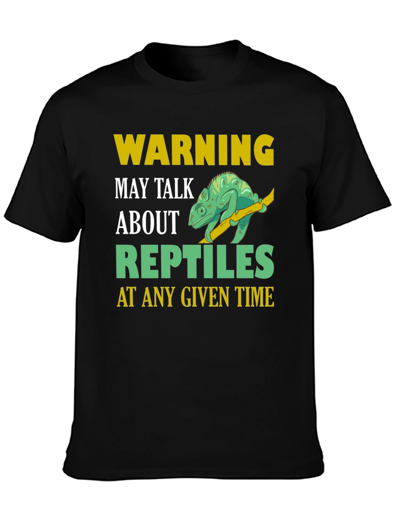 Black Warning May Talk About Reptiles T-Shirt view 3