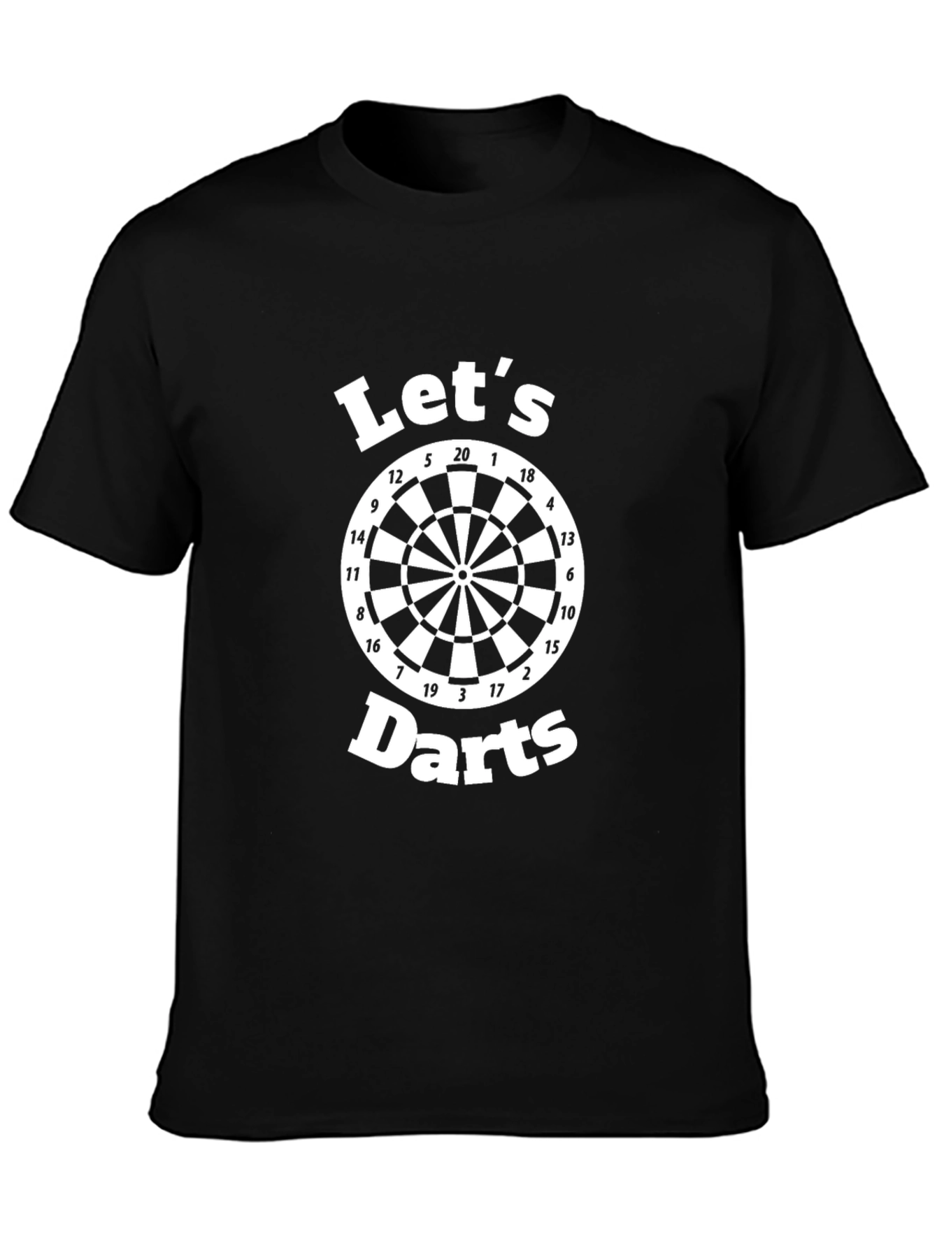 Black Men's Let's Darts Graphic T-Shirt - Black view 3