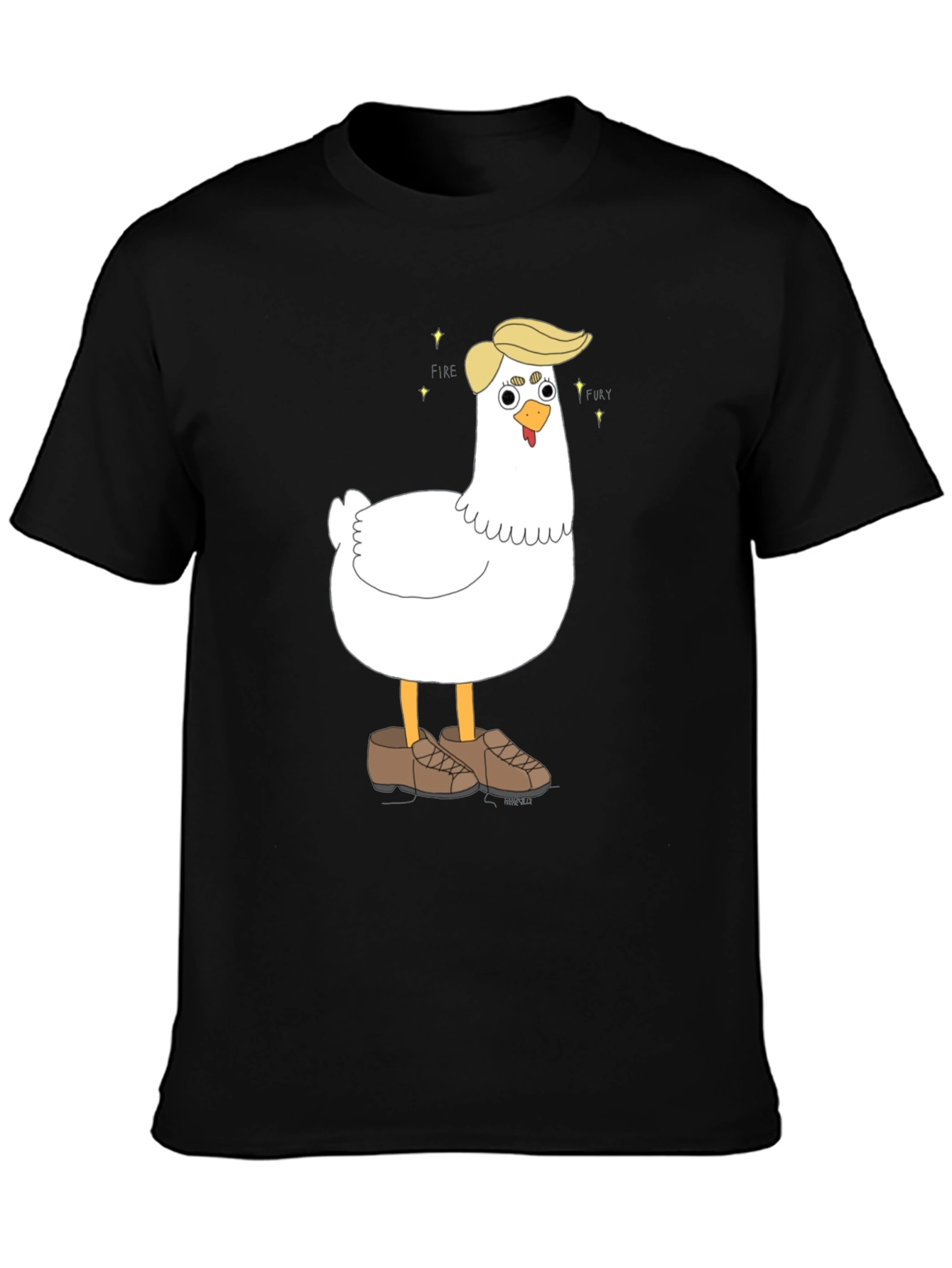 Black Fire & Fury Chicken T-Shirt view 3