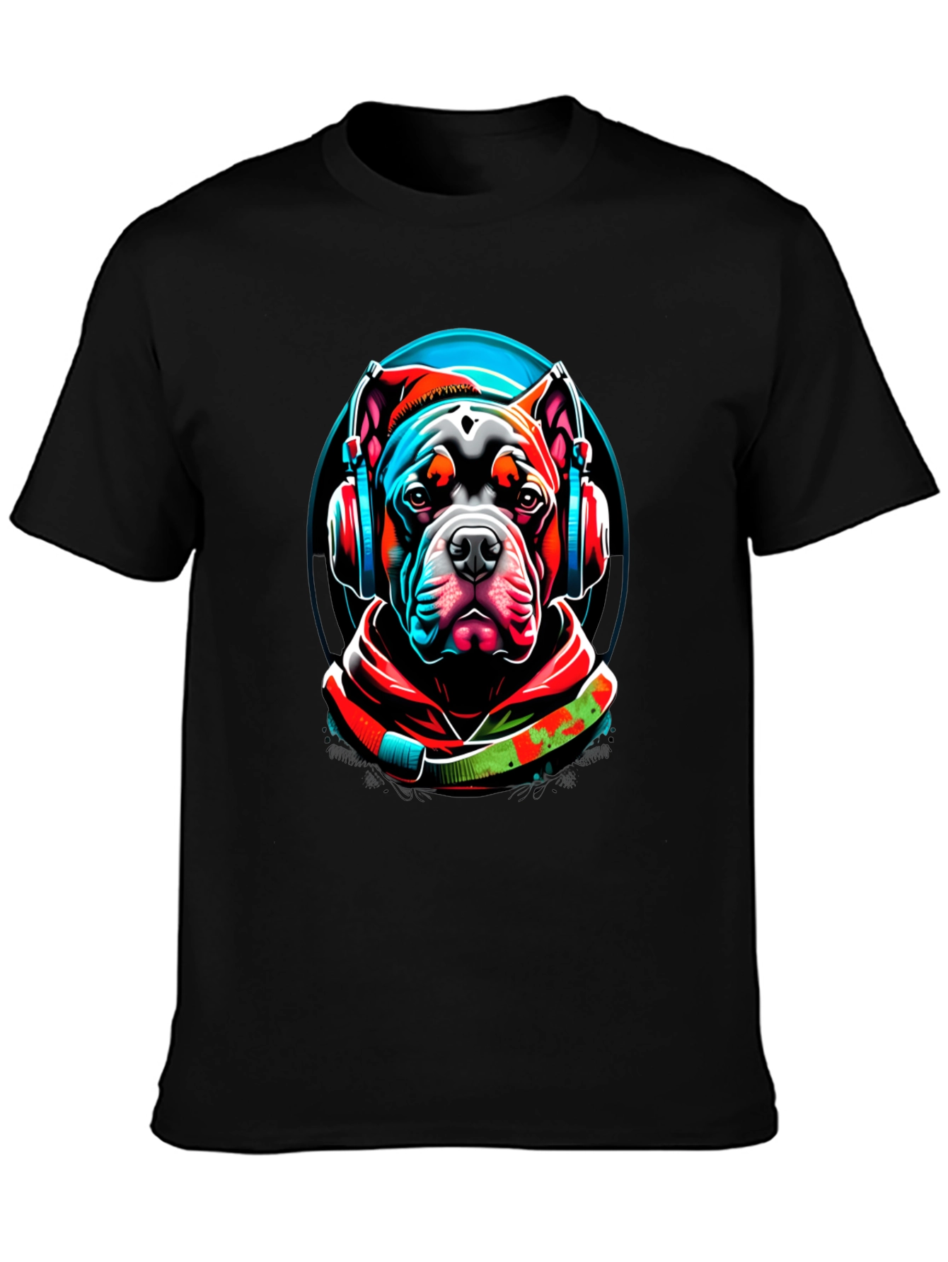 Black Dog DJ Graphic T-Shirt - Cool Canine Style view 3
