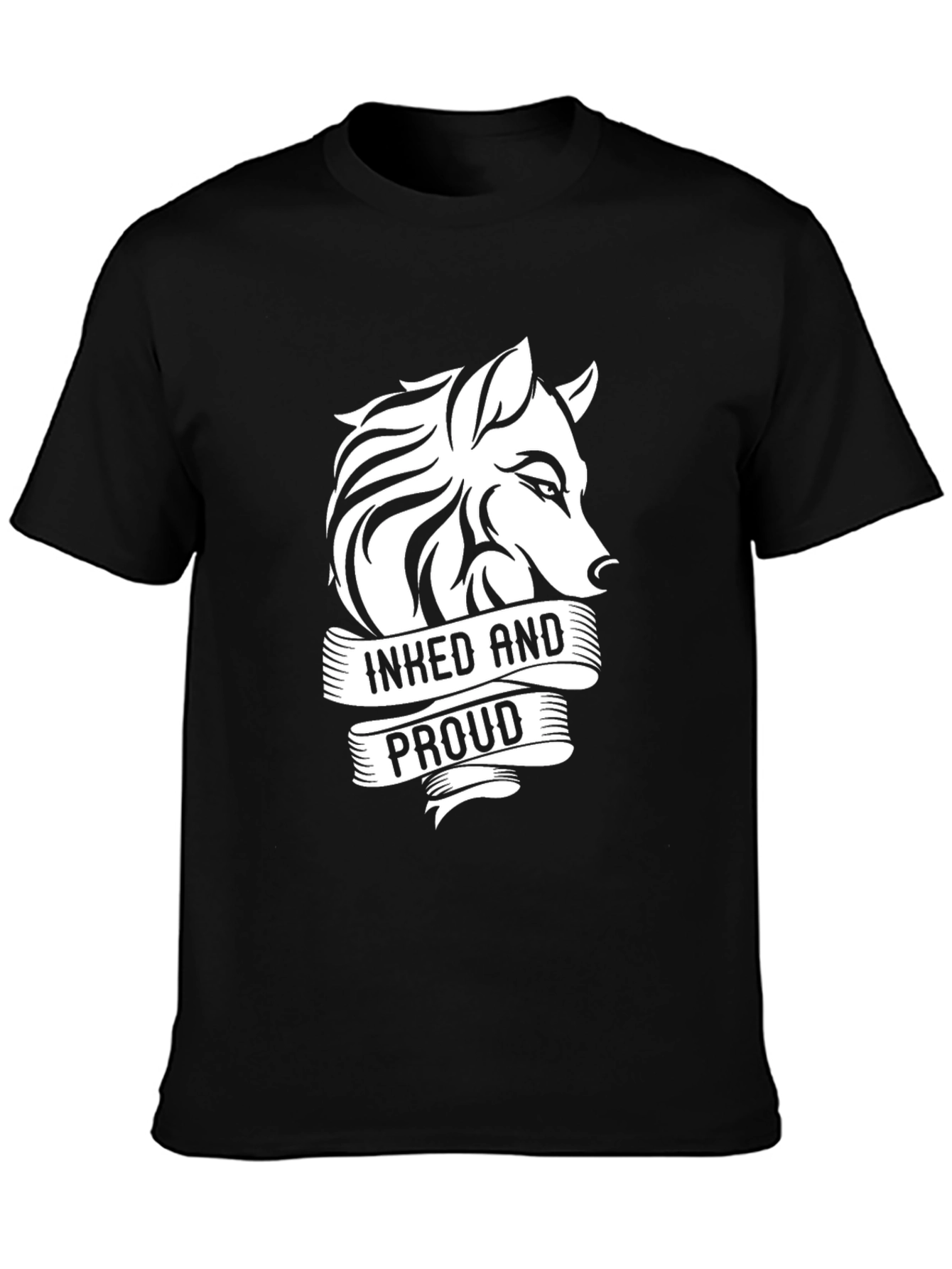 Black Inked and Proud Wolf Graphic Tee view 3