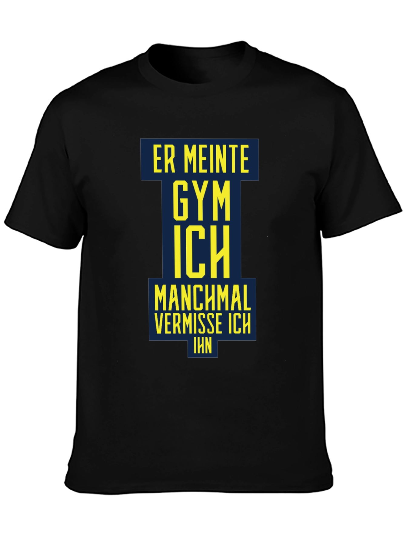 Black Men's Black Graphic T-Shirt - Gym Humor view 3