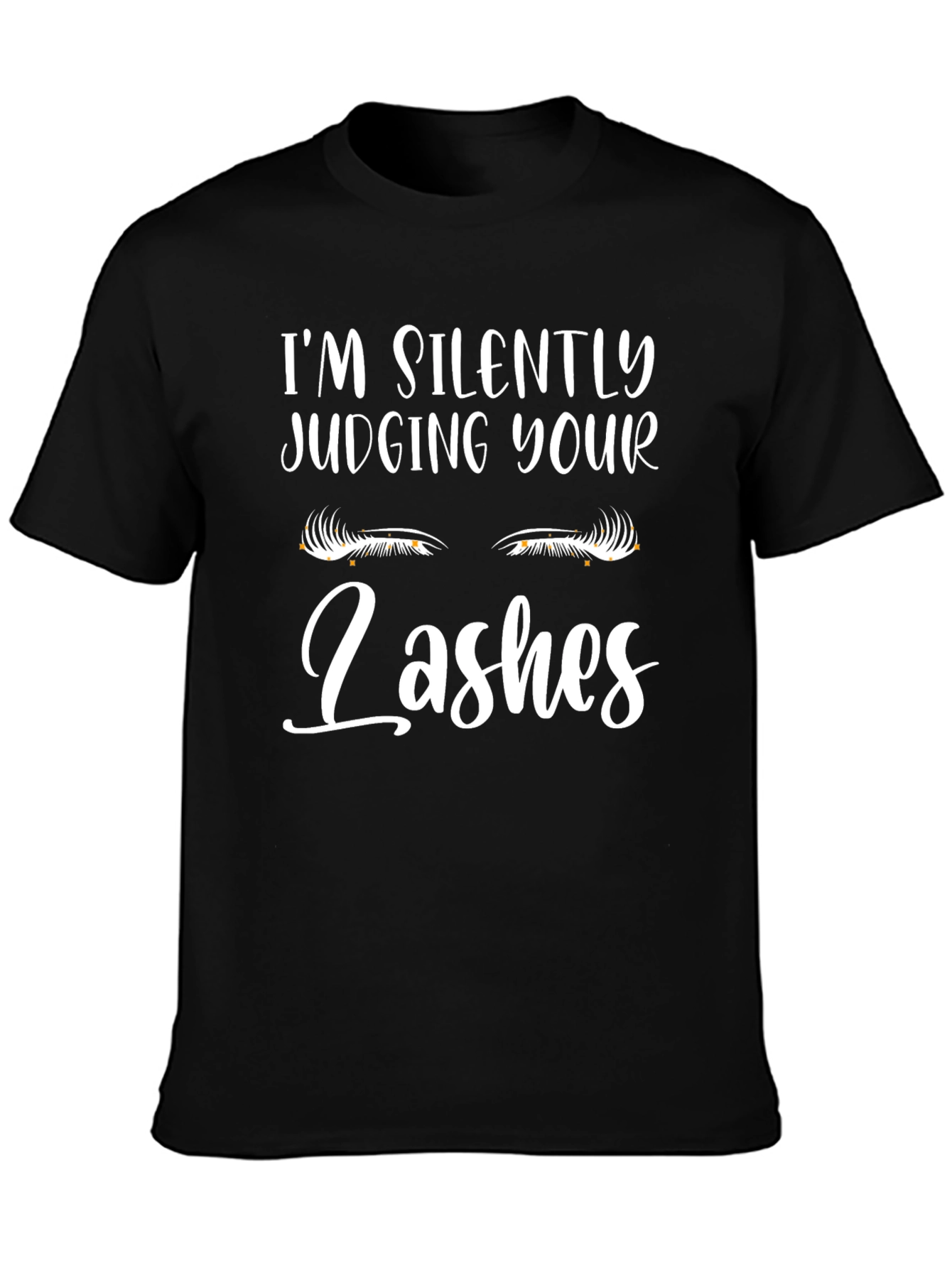 Black I'm Silently Judging Your Lashes Graphic Tee view 3