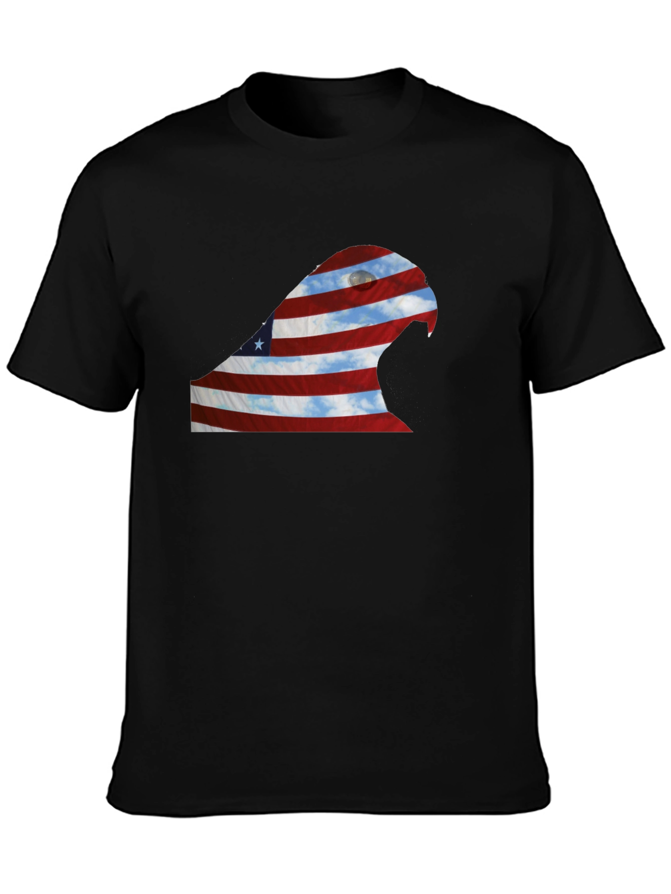 Black American Flag Eagle Graphic Tee view 3