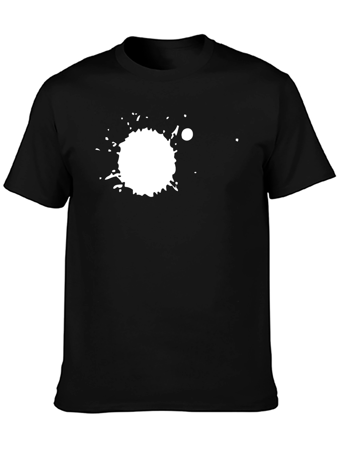 Black Black Tee with White Splatter Graphic Print view 3