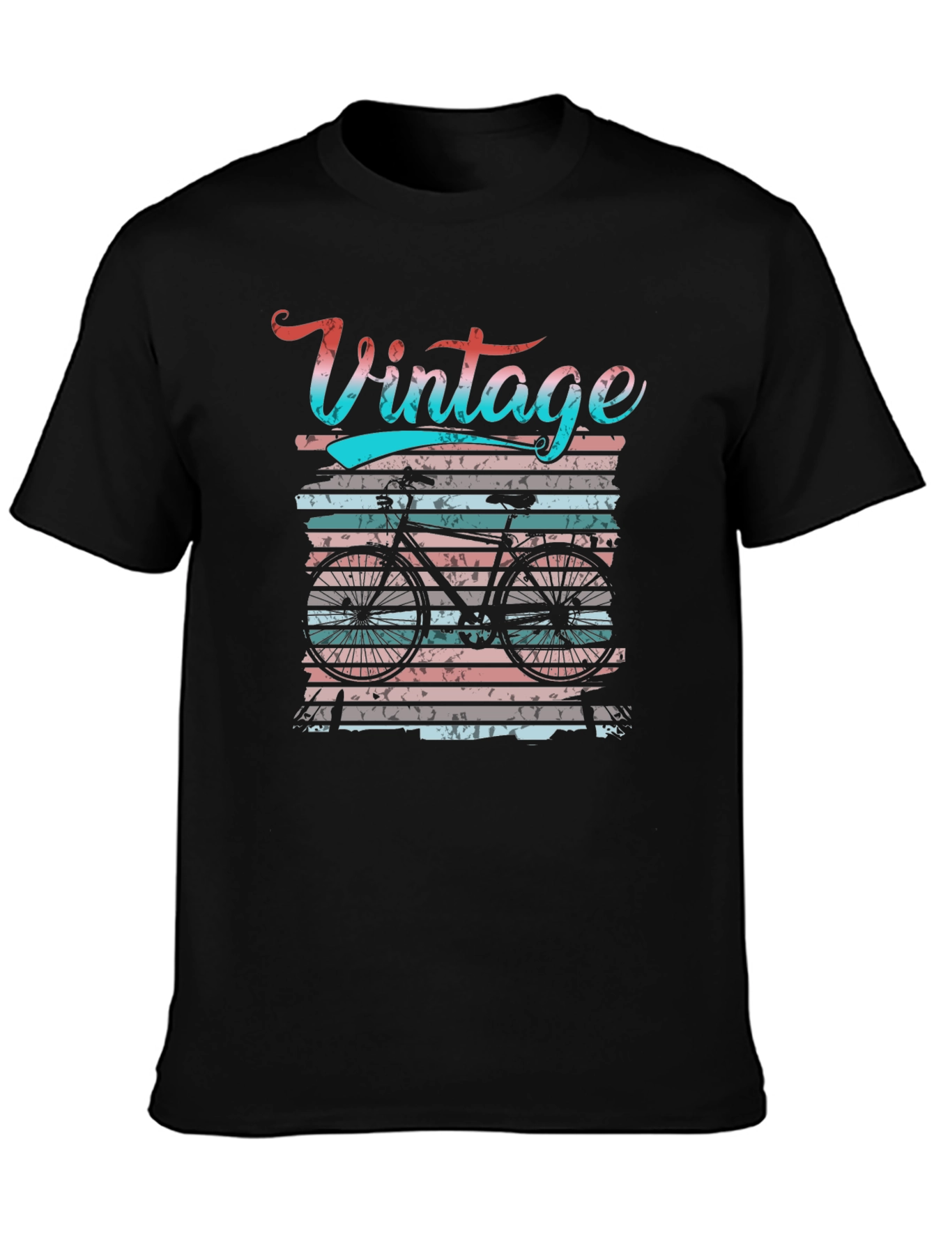 Black Vintage Bicycle Graphic T-Shirt view 3