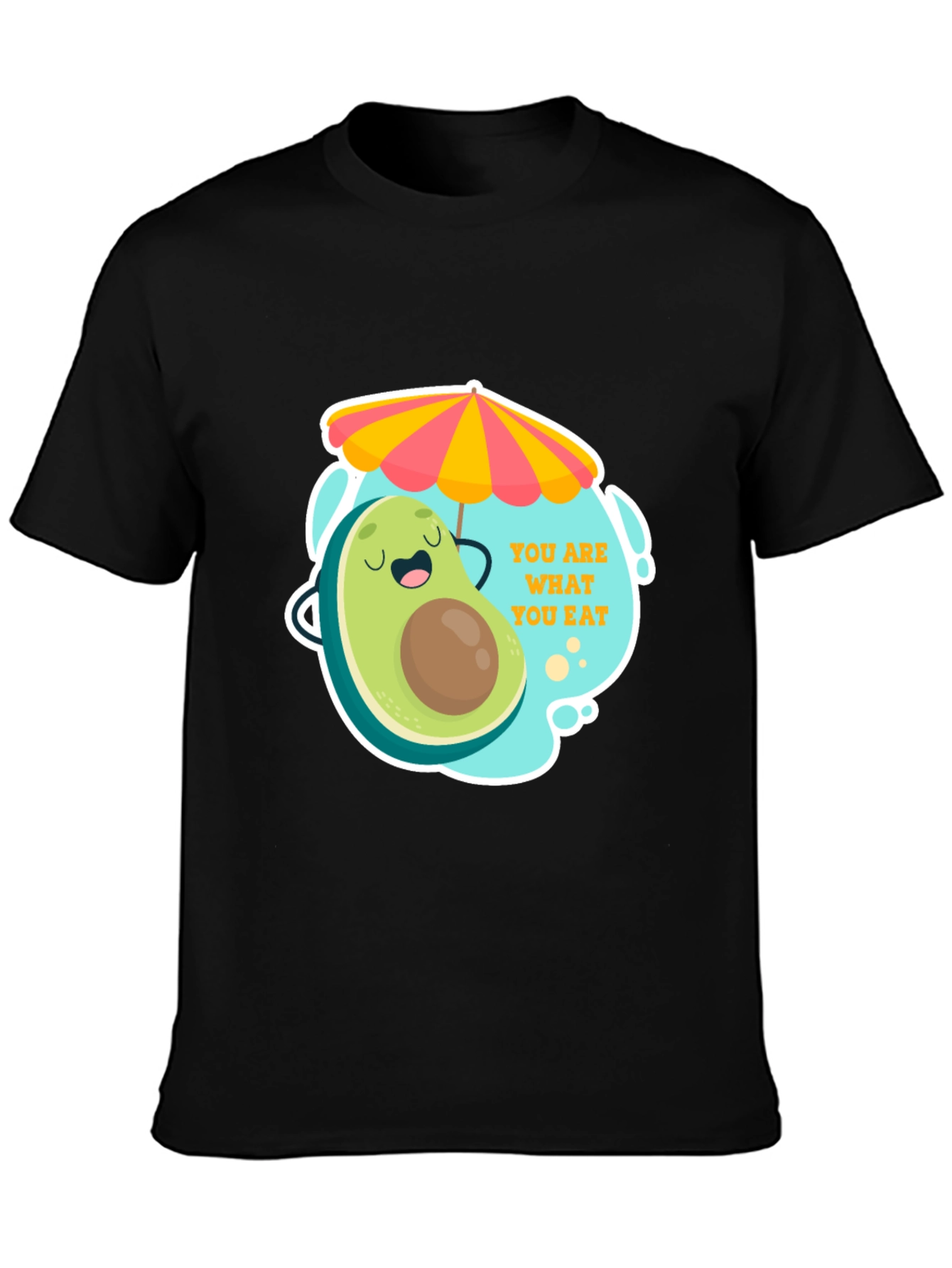 Black Funny Avocado Graphic Tee - You Are What You Eat! view 3