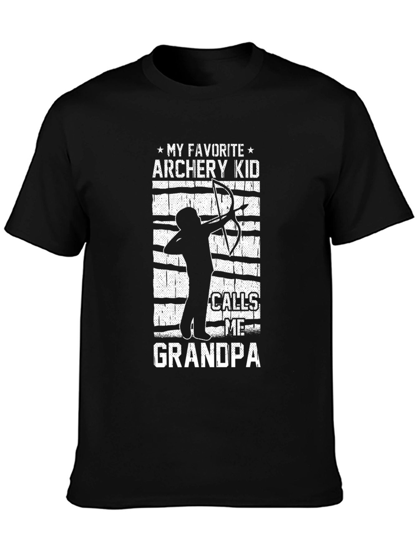Black Archery Grandpa T-Shirt: My Favorite Archery Kid Calls Me Grandpa view 3