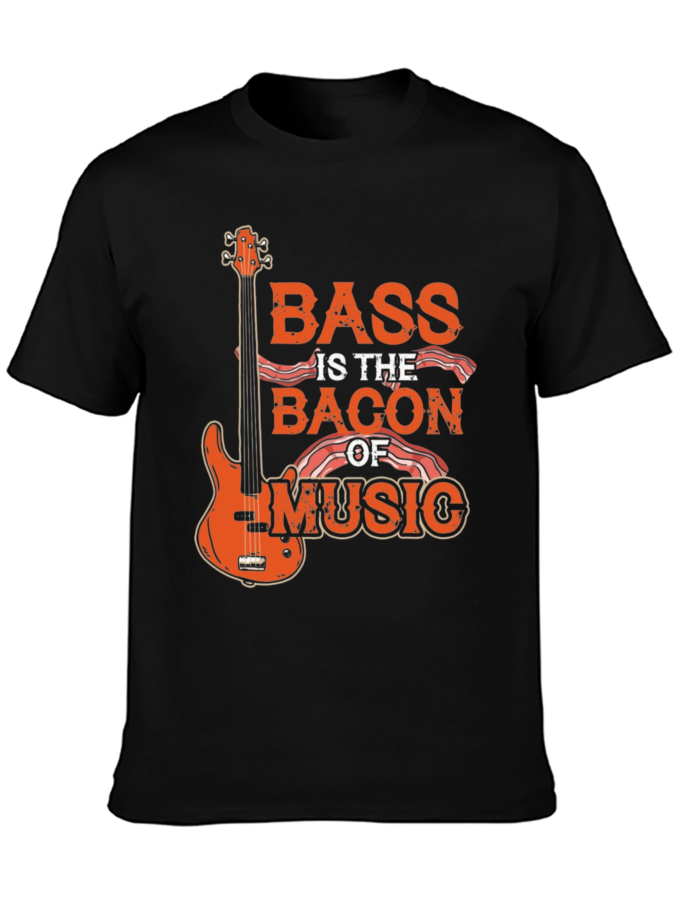 Black Bass is the Bacon of Music T-Shirt - Novelty Tee view 3