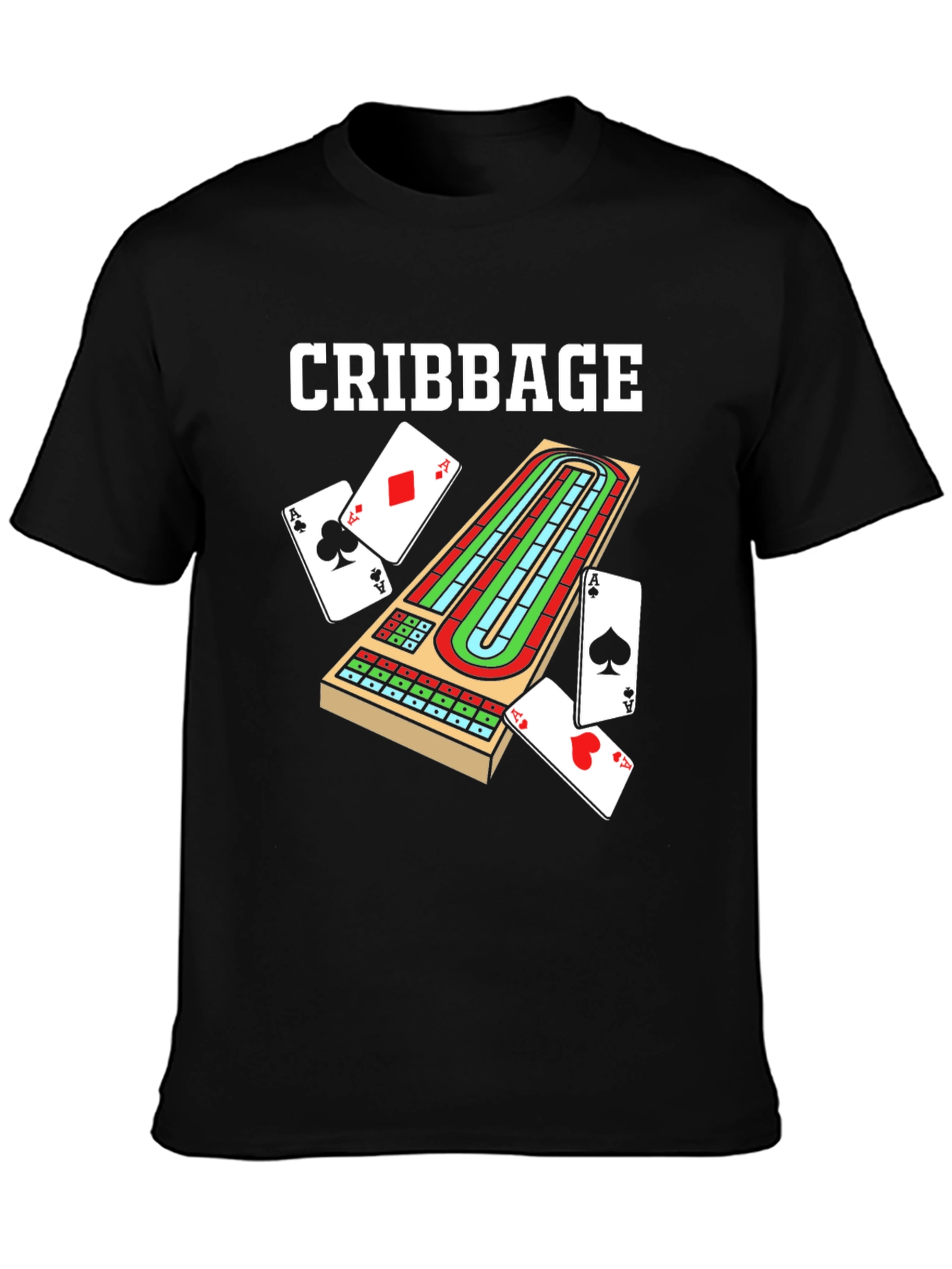 Black Cribbage Board T-Shirt Game Night Apparel view 3