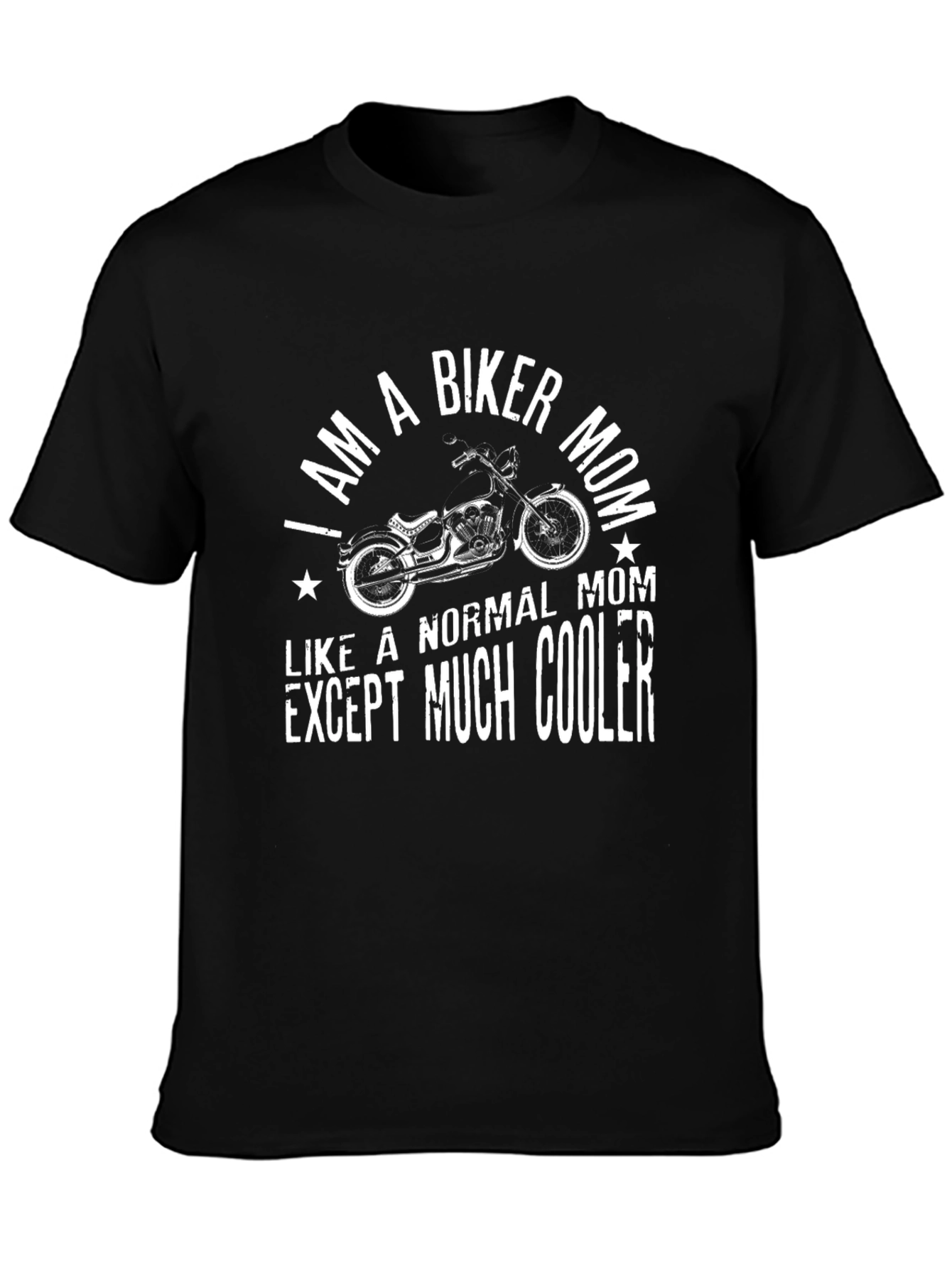 Black I Am a Biker Mom T-Shirt - Cool Motorcycle Tee view 3