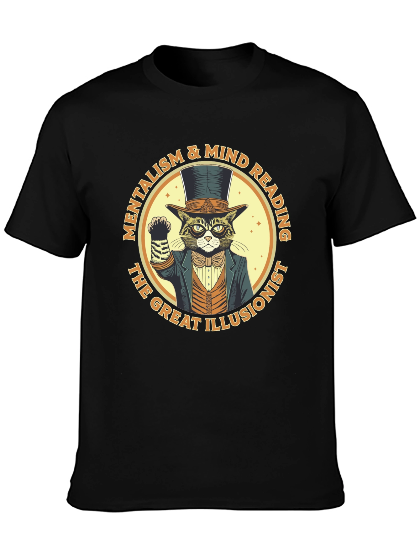 Black Mentalism & Mind Reading Cat T-Shirt view 3