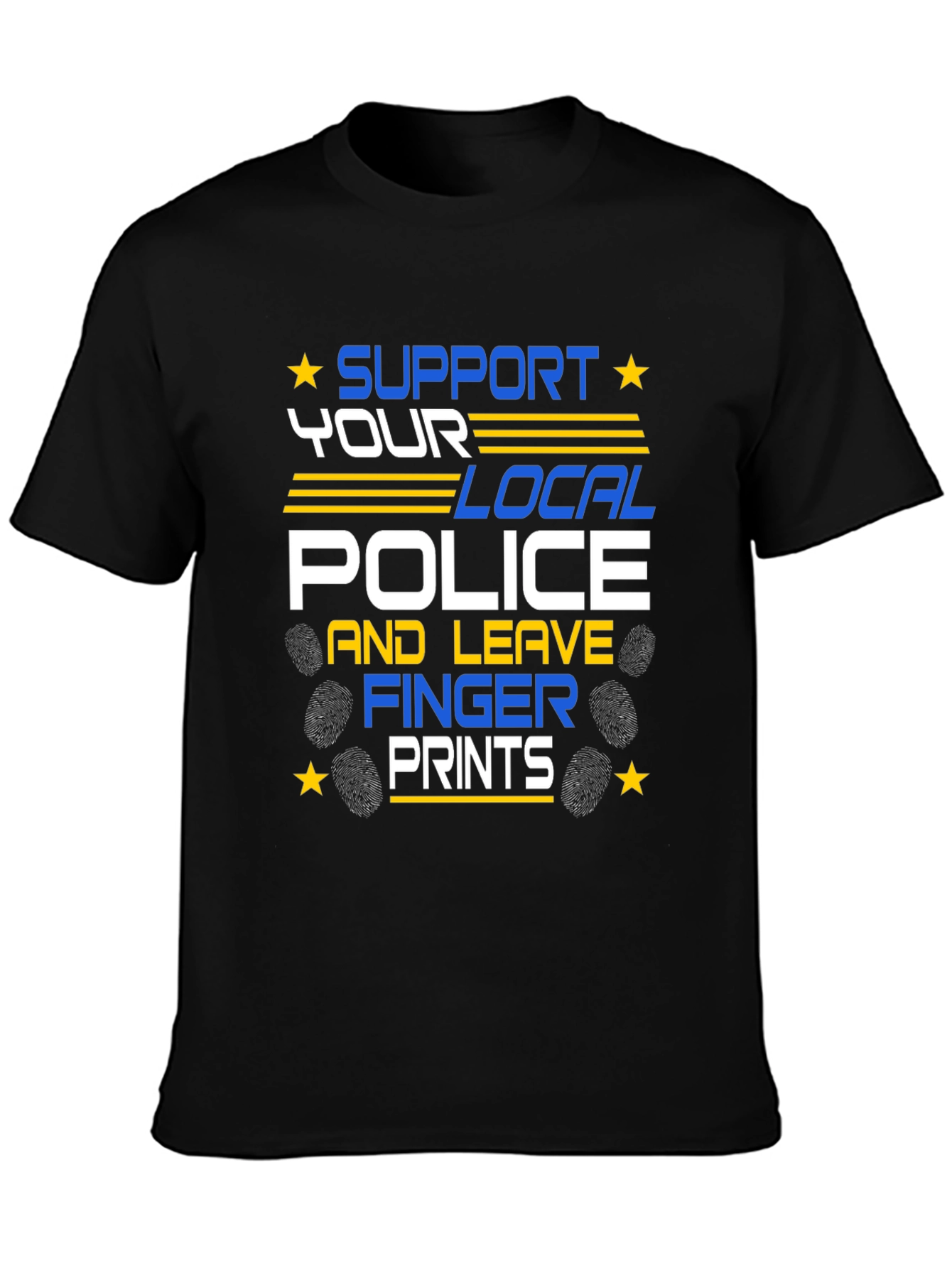 Black Support Local Police Graphic T-Shirt view 3