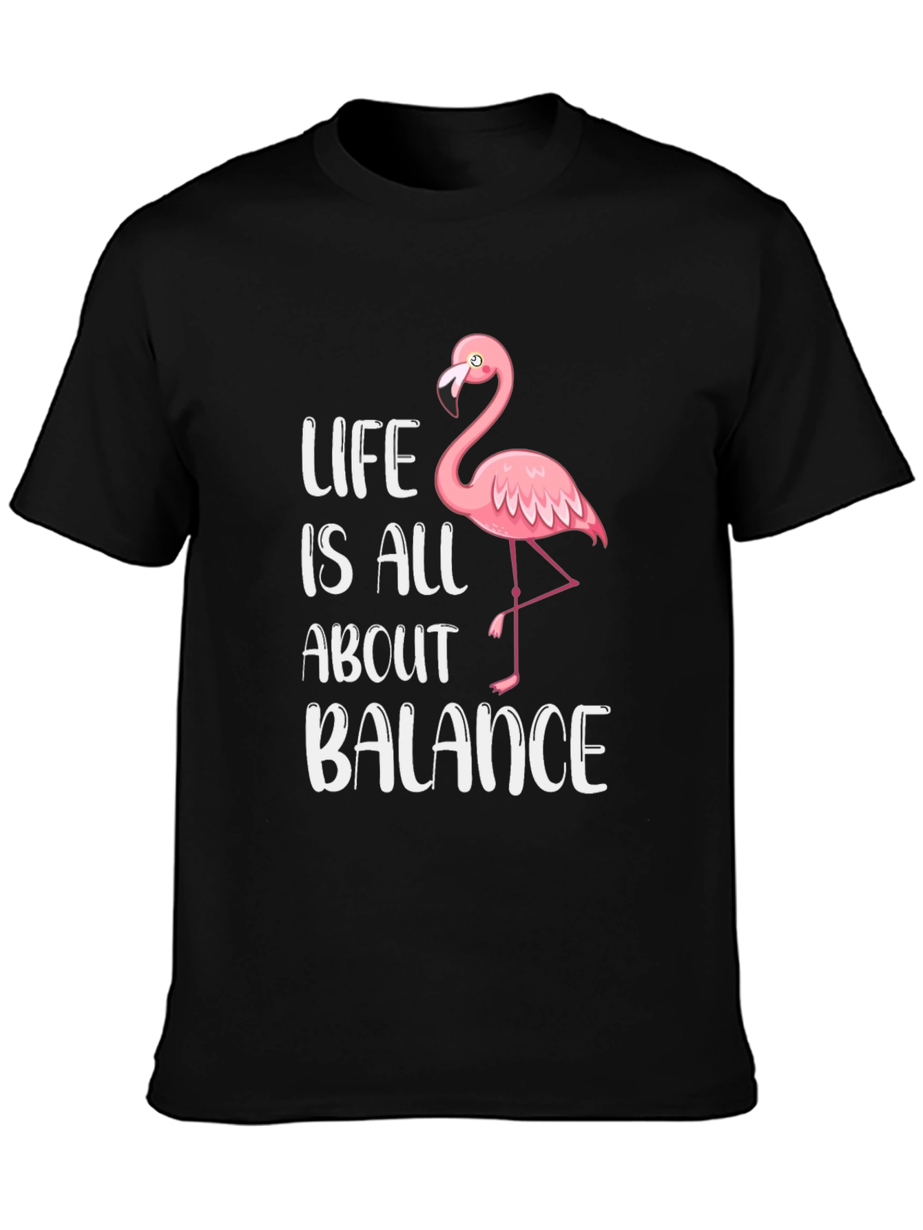 Black Life is All About Balance Flamingo Graphic T-Shirt view 3