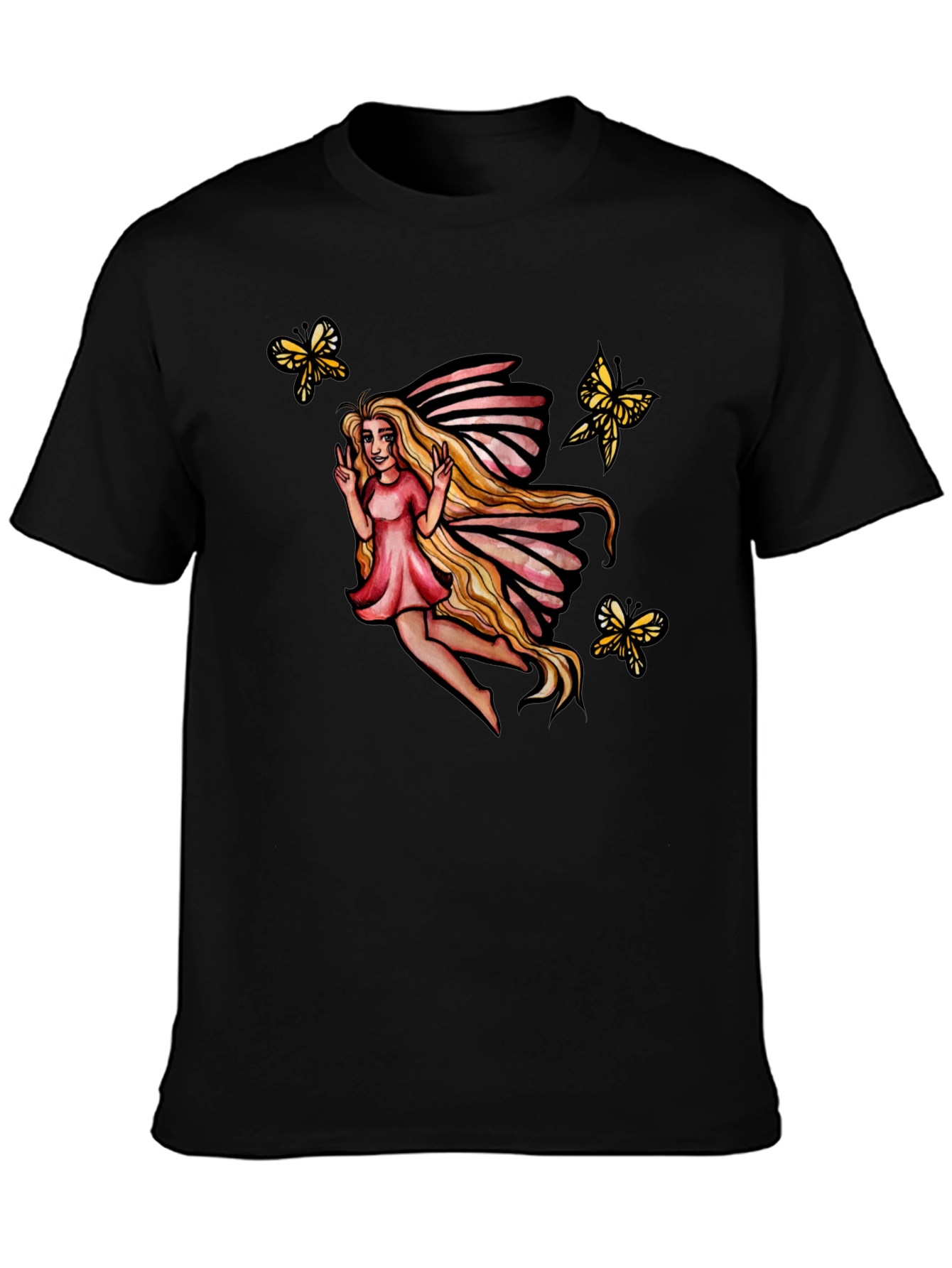 Black Fairy T-Shirt - Magical Design view 3