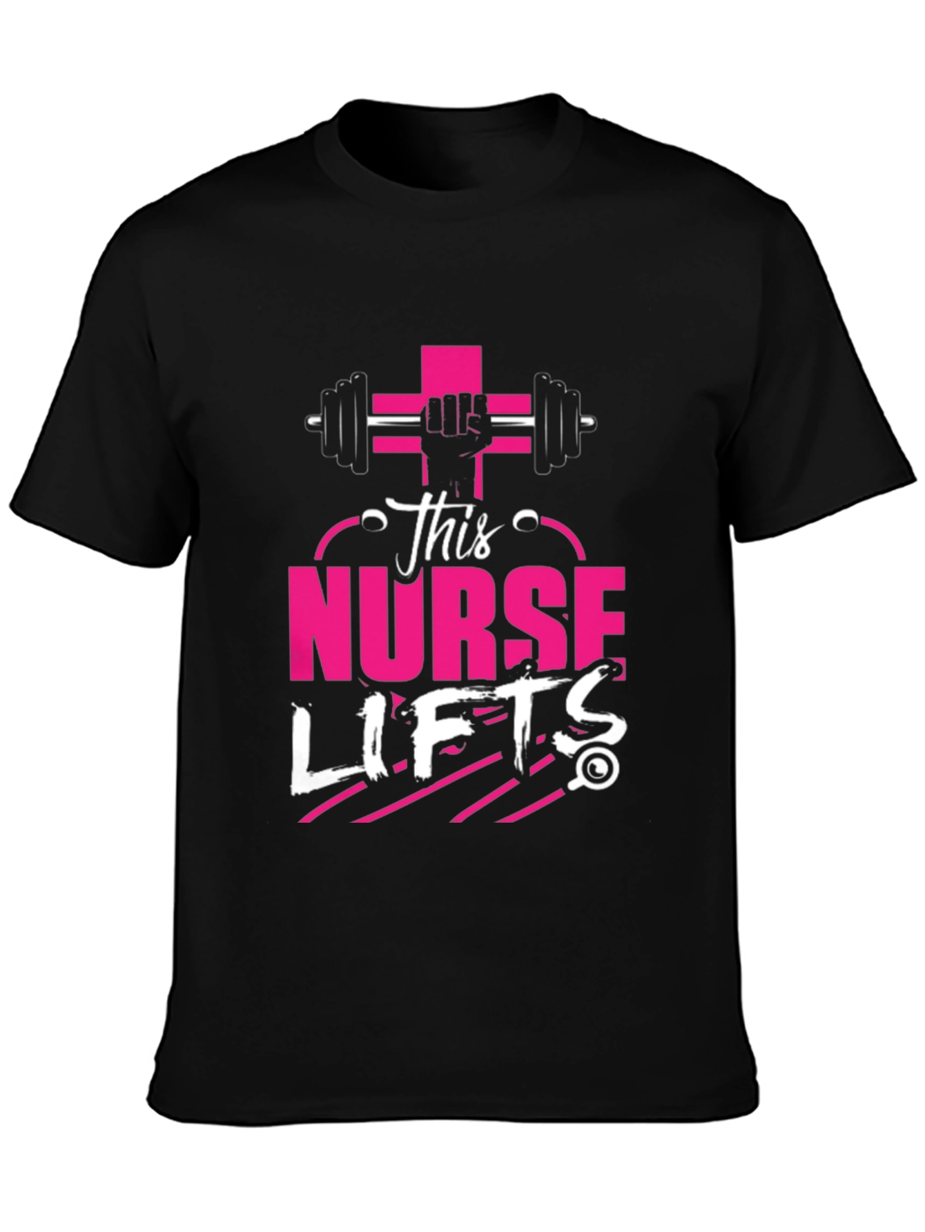 Black This Nurse Lifts T-Shirt: Fitness Apparel view 3