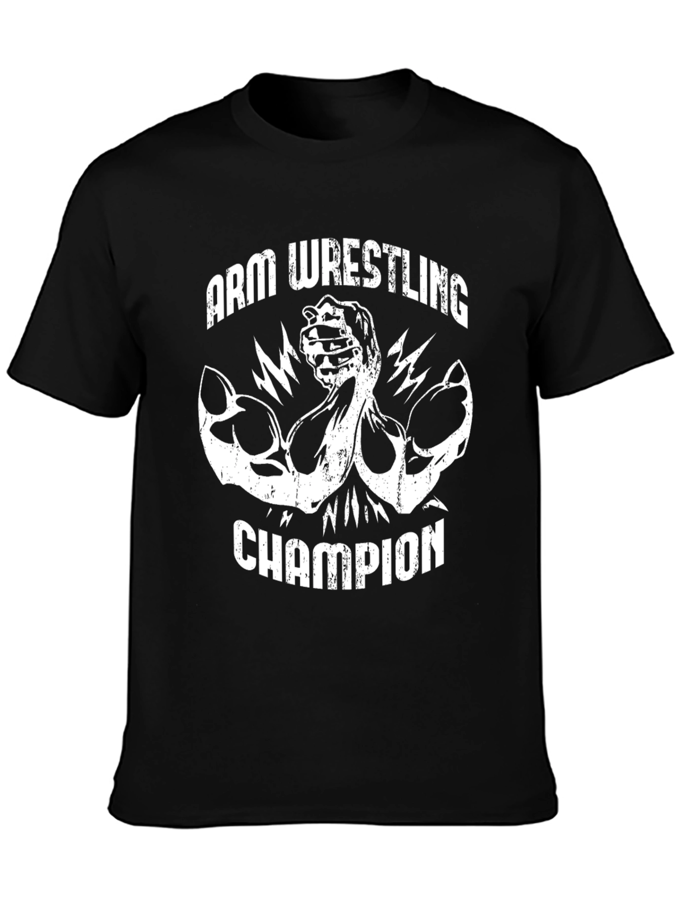 Black Arm Wrestling Champion Black T-Shirt view 3