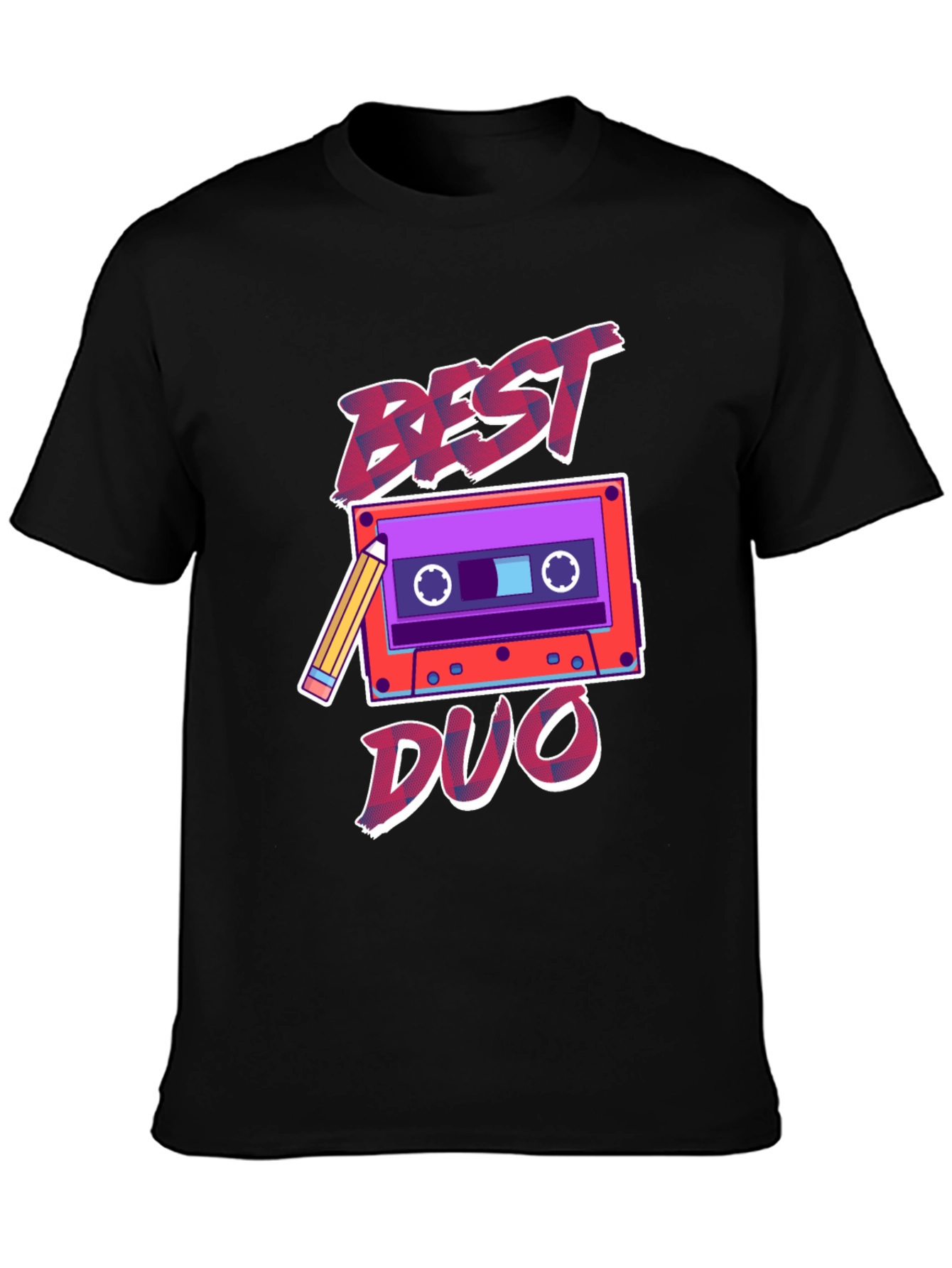 Black Best Duo Cassette Tape Graphic Tee - Retro Style view 3