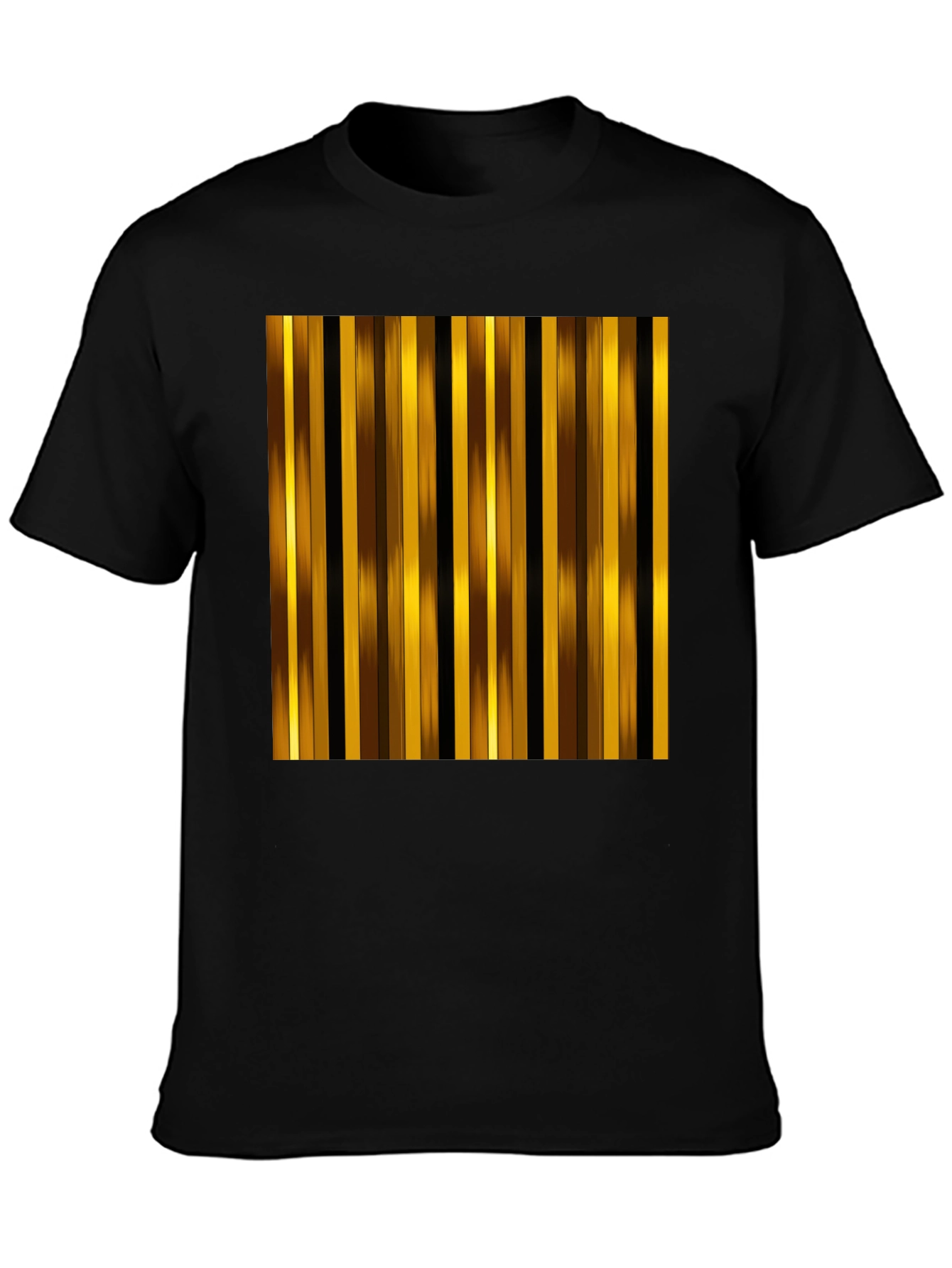Black Striped Graphic Tee - Gold and Brown view 3