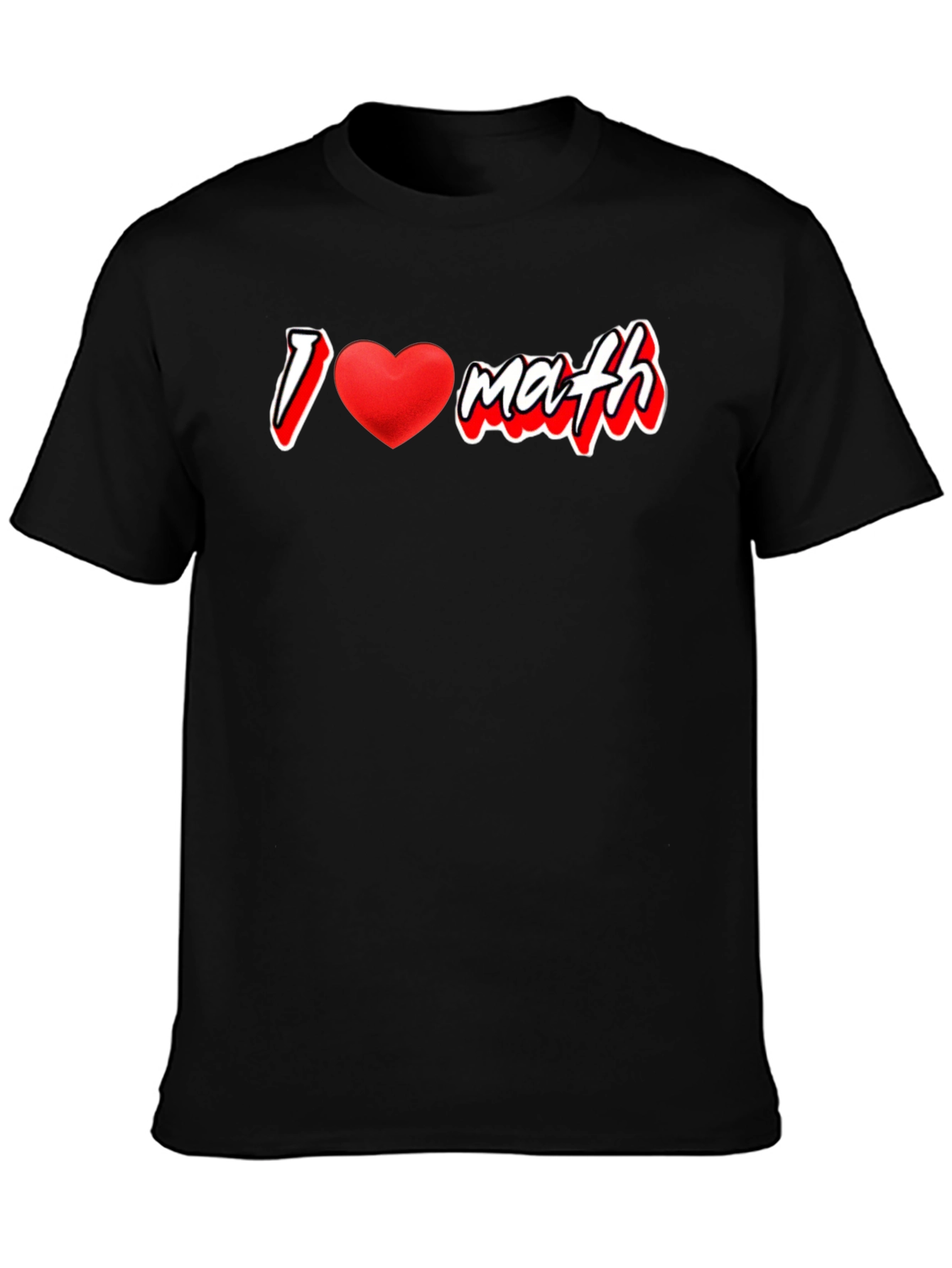 Black I Heart Math Graphic T-Shirt view 3
