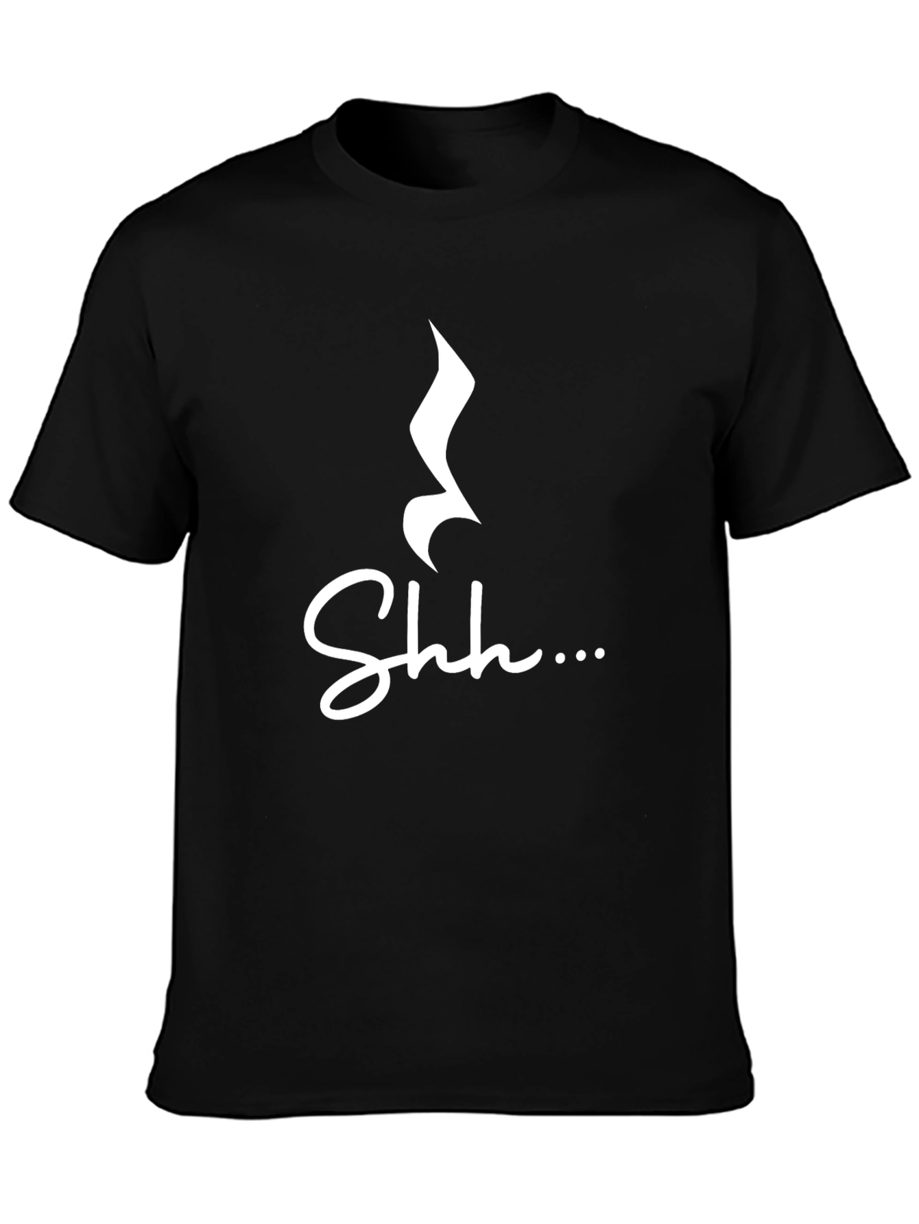 Black Shhh Music Note Graphic Tee - Soft Cotton Blend view 3