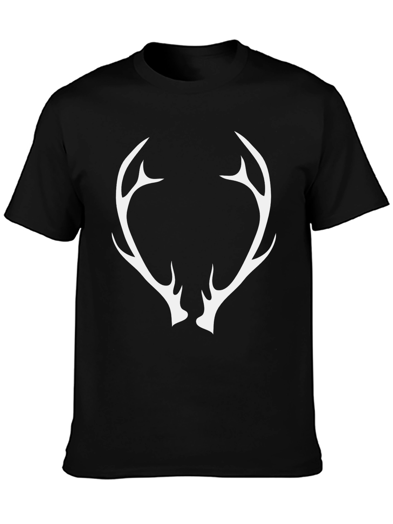 Black Antler Graphic Tee - Black Cotton Blend Shirt view 3