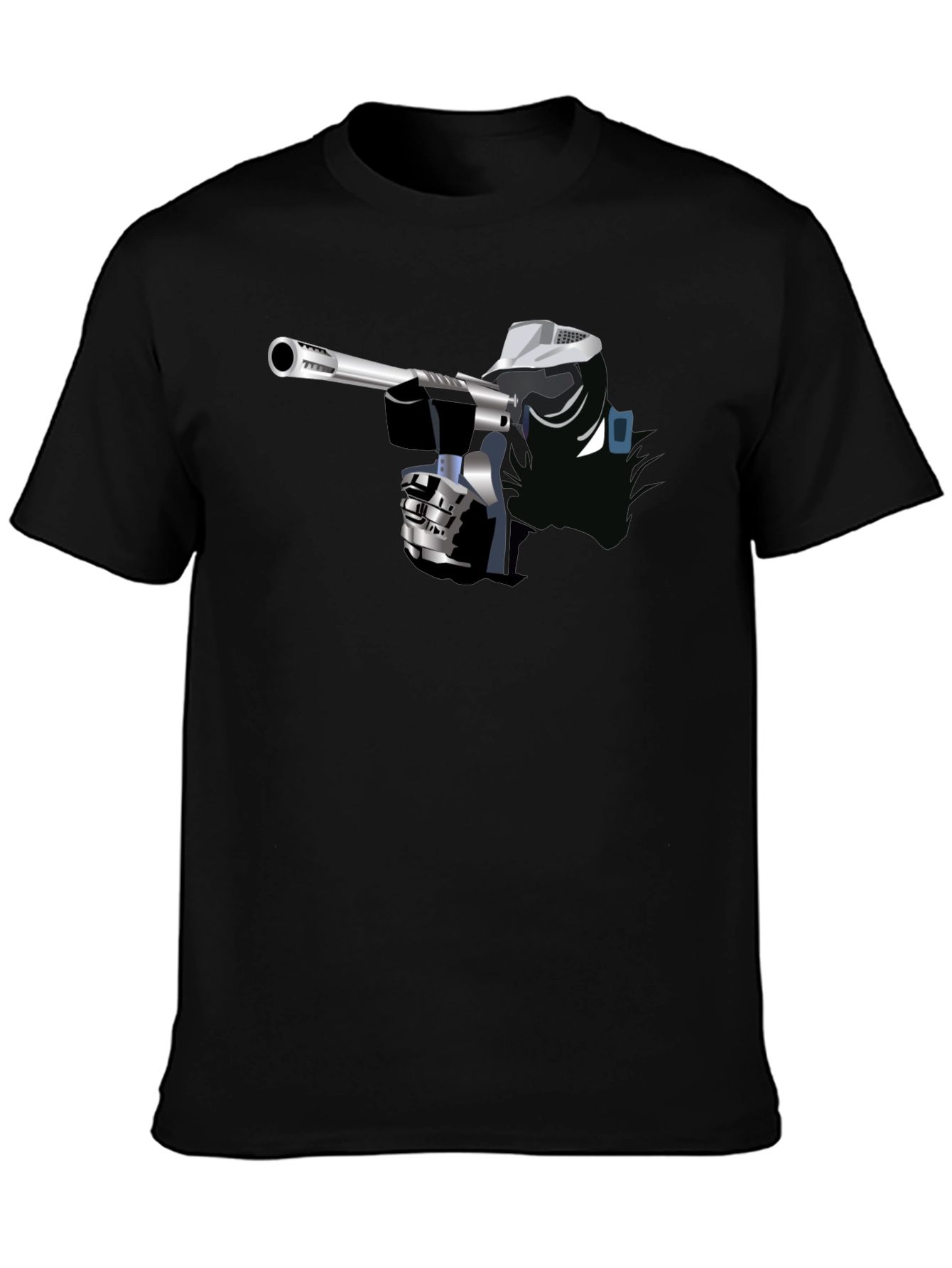 Black Paintball Player Graphic Tee - Black view 3