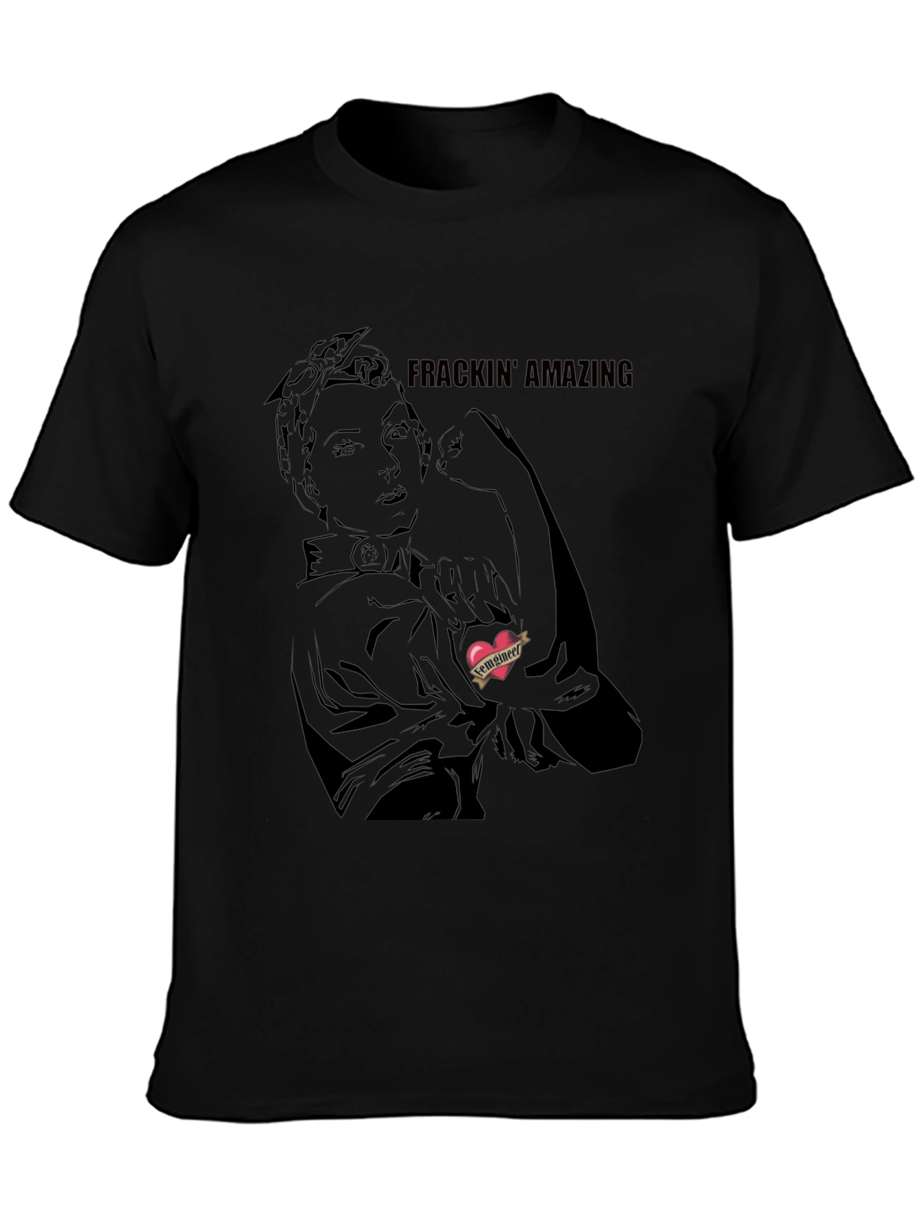 Black Frackin' Amazing Rosie the Riveter Graphic Tee view 3