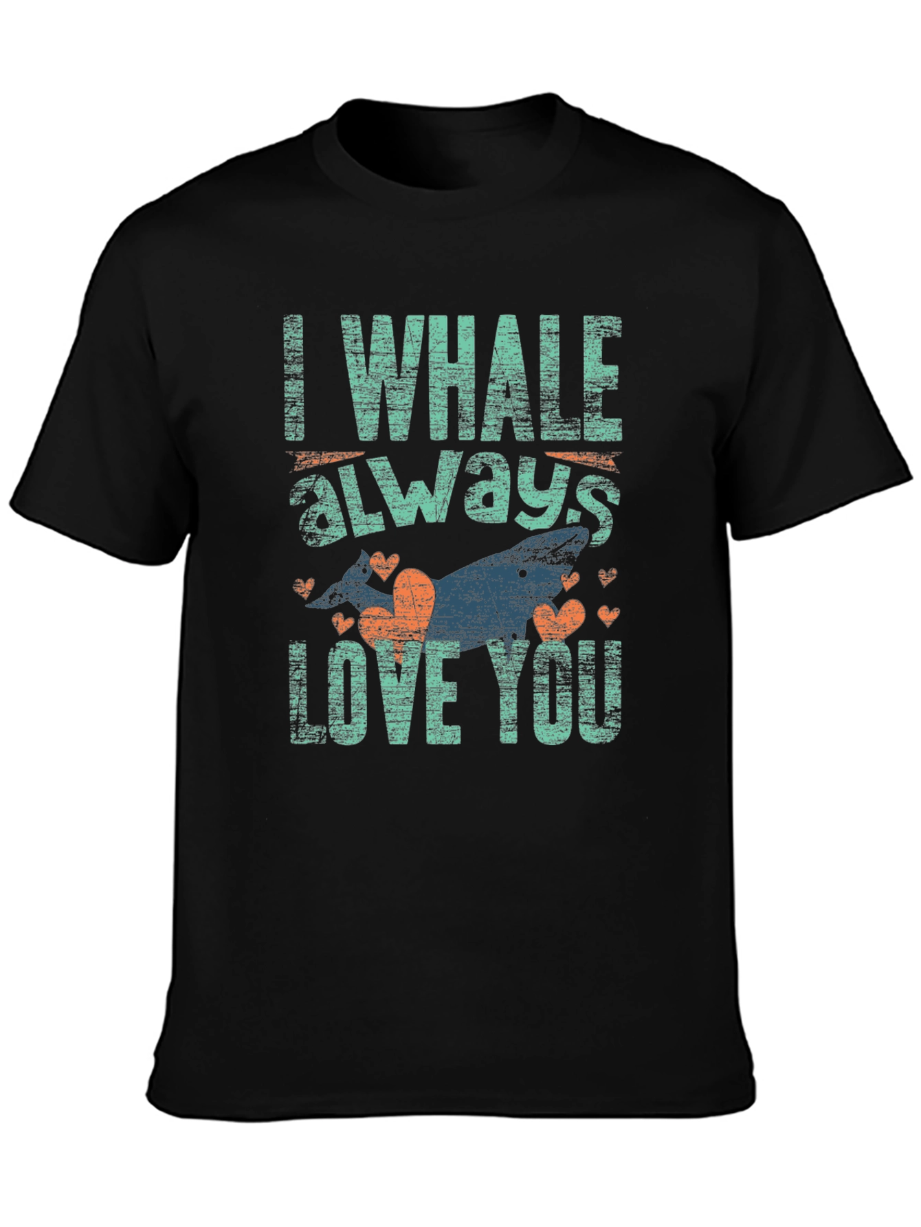 Black I Whale Always Love You Graphic T-Shirt view 3