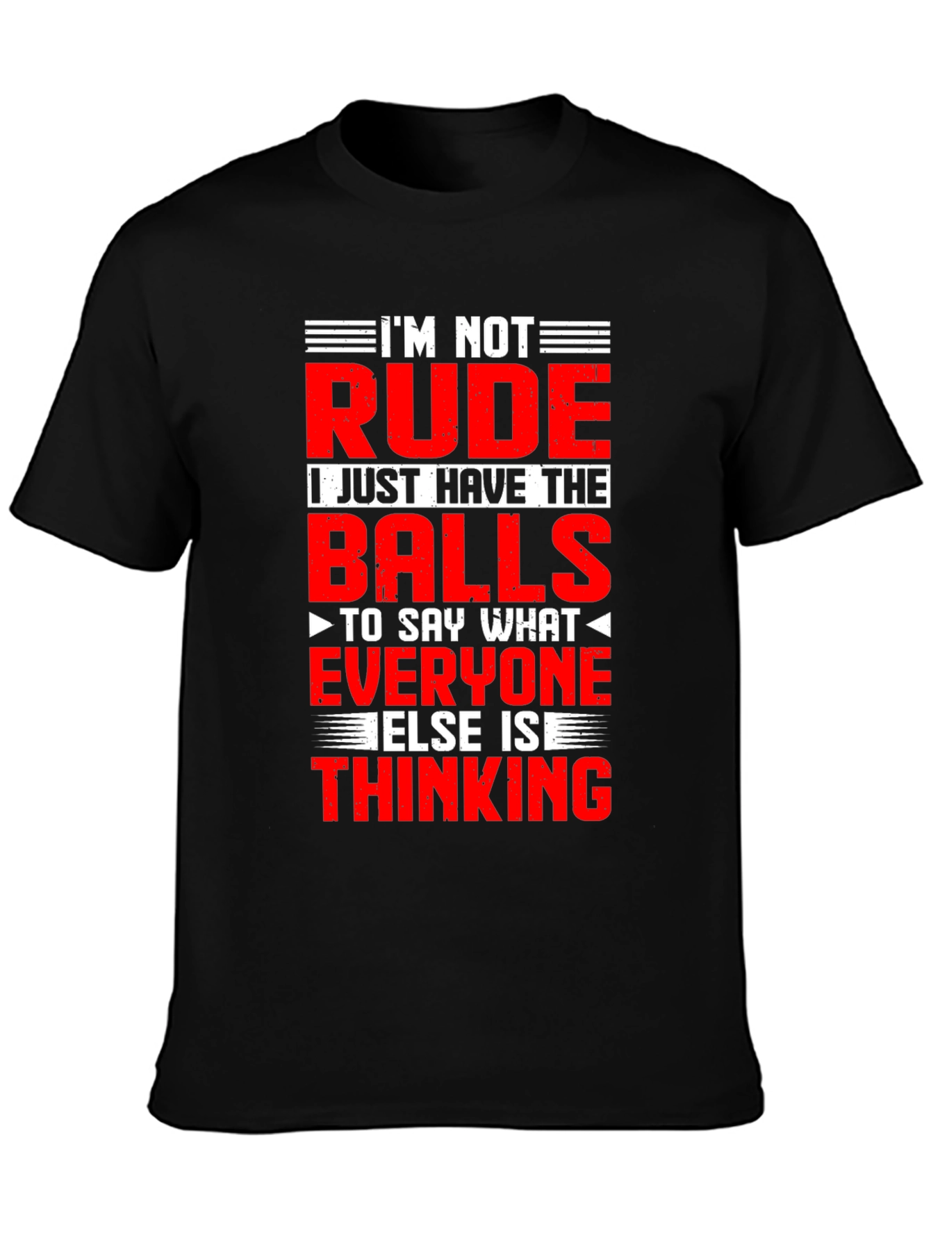 Black Funny Graphic T-Shirt: I'm Not Rude, Just Honest view 3